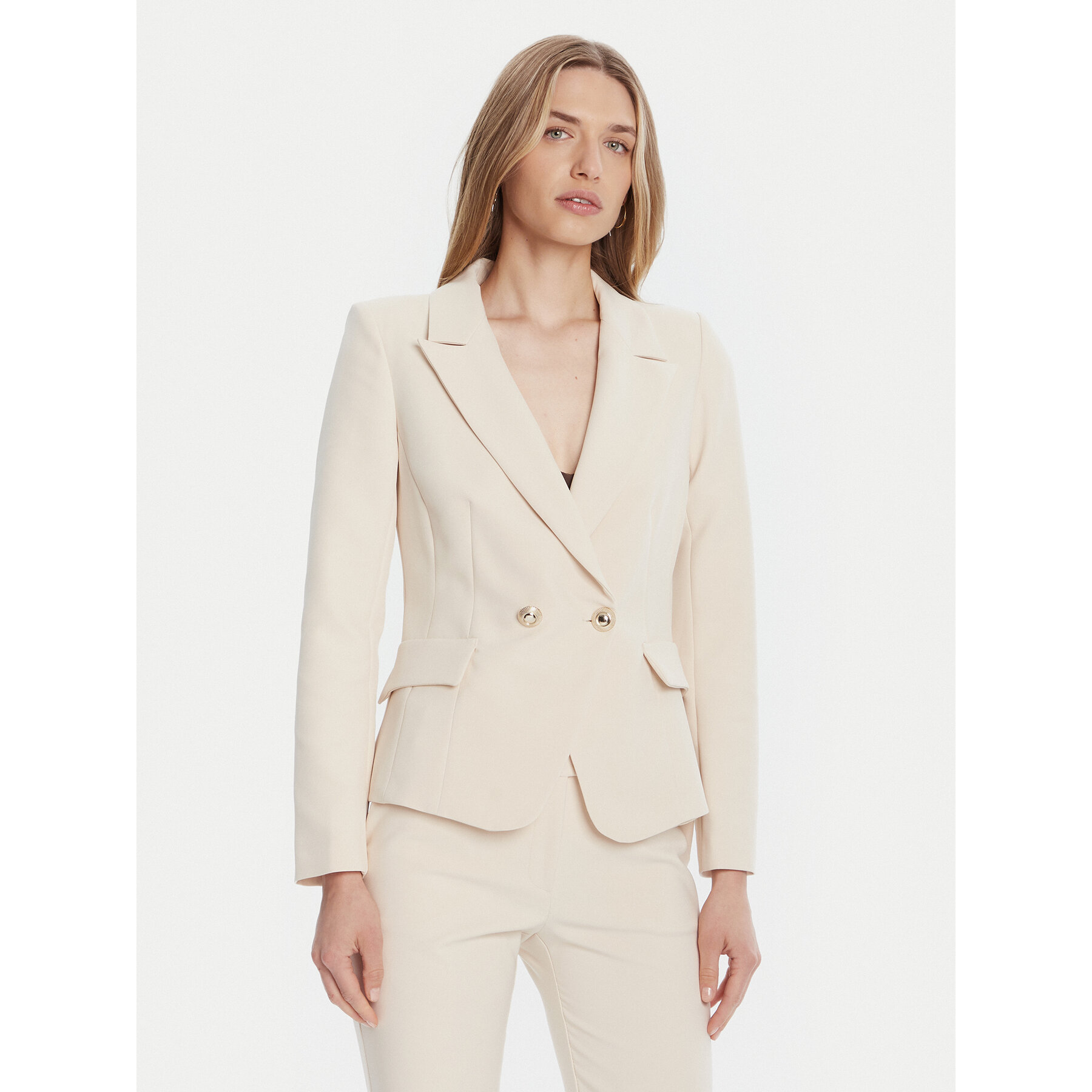 Rinascimento Marynarka CFC0126221003 Beżowy Slim Fit