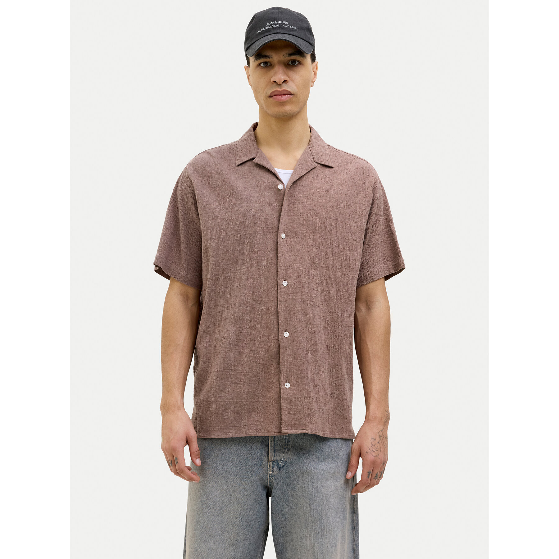 Jack & Jones Koszula Luke 12255781 Brązowy Relaxed Fit