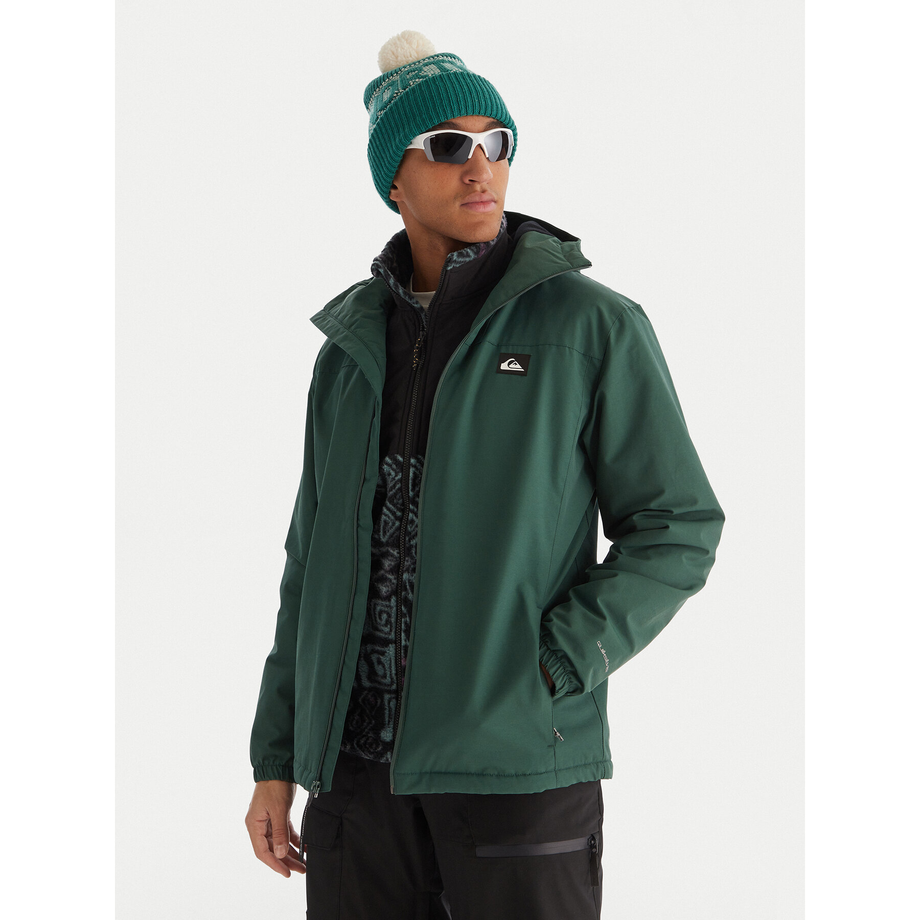 Quiksilver Kurtka przejściowa Overcast 3K EQYJK04202 Zielony Regular Fit