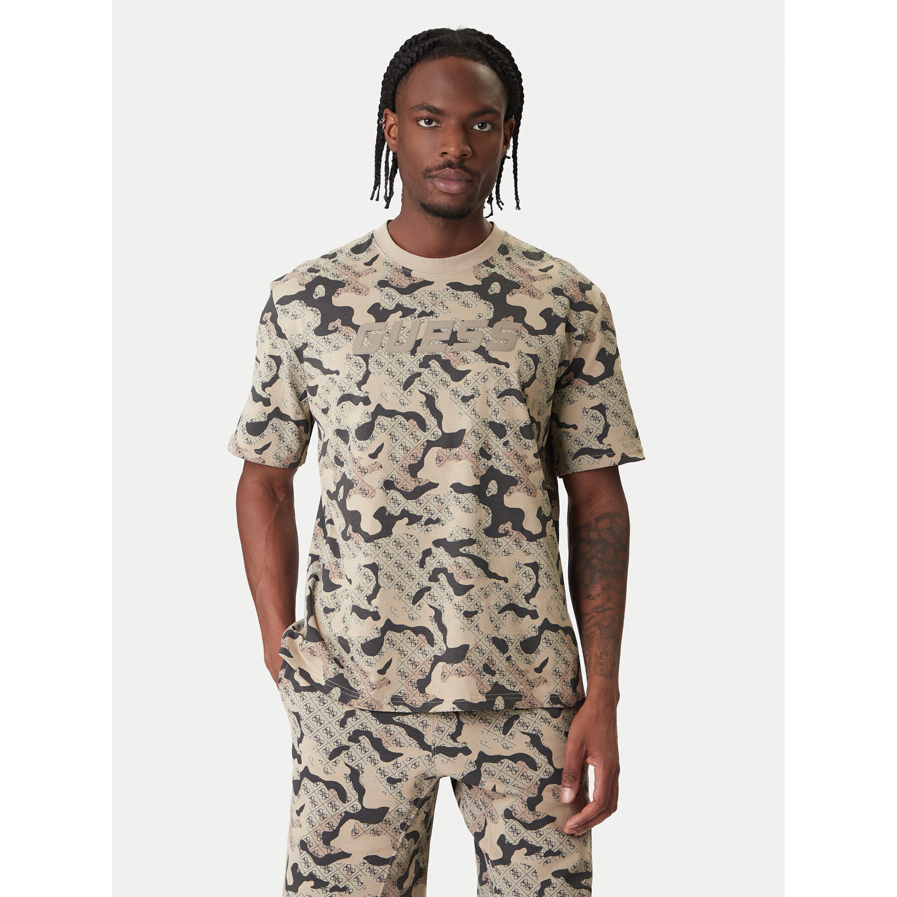 Guess T-Shirt Z6RI05 I3Z14 Beżowy Regular Fit