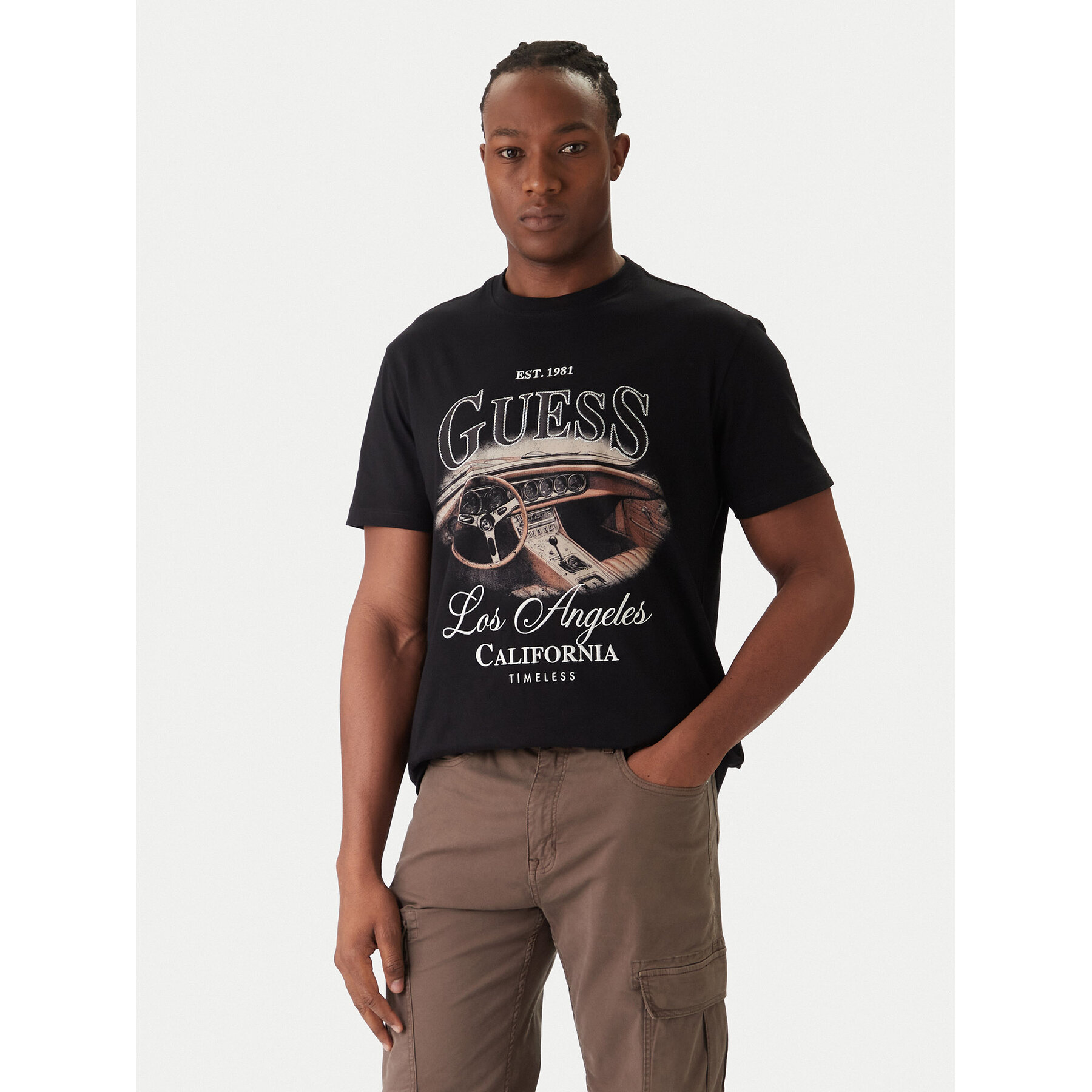 Guess T-Shirt M6RI13 K8FQ4 Czarny Regular Fit
