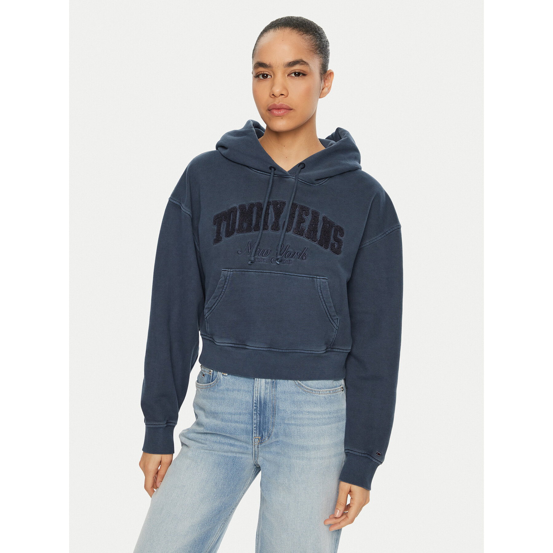 Tommy Jeans Bluza DW0DW19413 Granatowy Boxy Fit