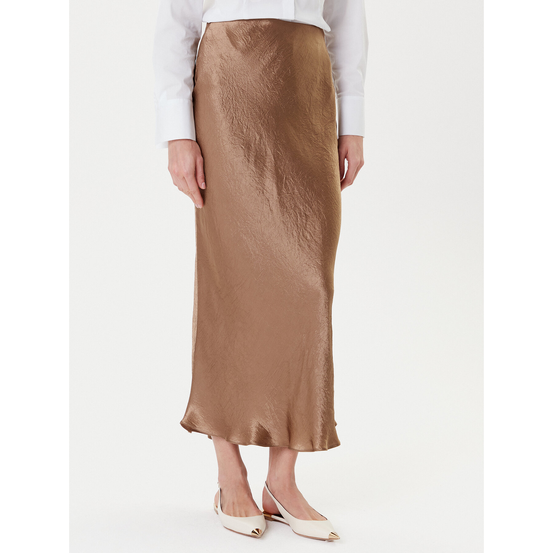 Marella Spódnica midi Pomez 2525106041 Brązowy Regular Fit