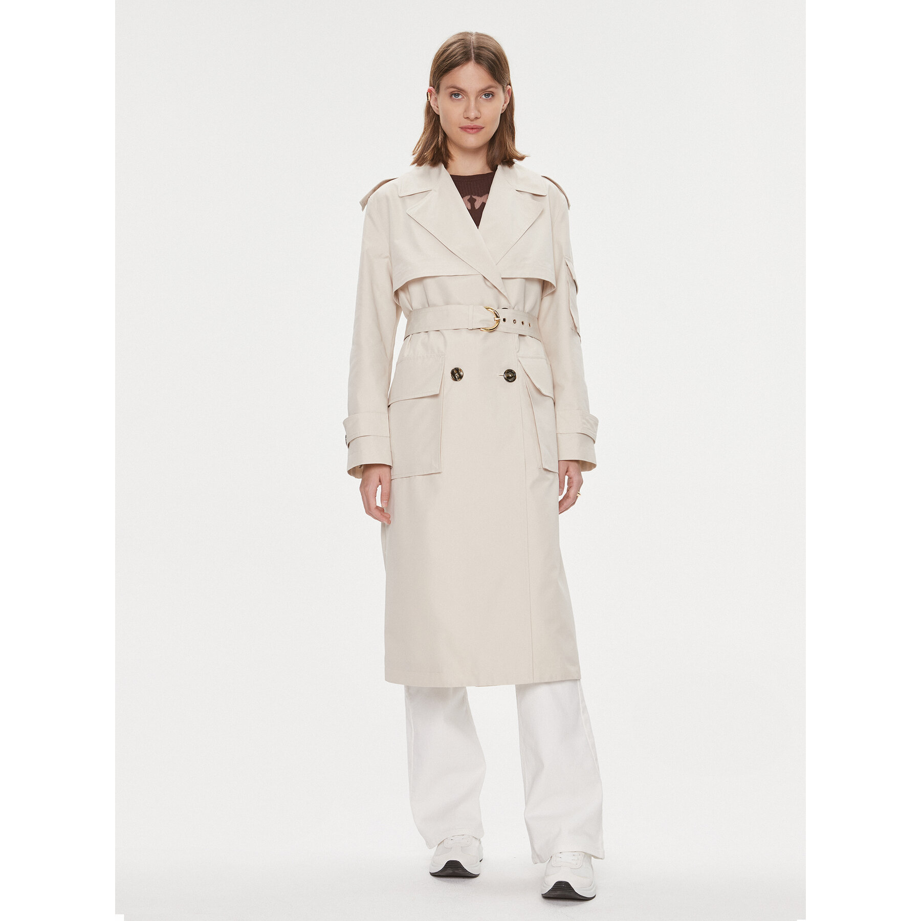 Pinko Trencz Titano 103087 A1MC Beżowy Regular Fit