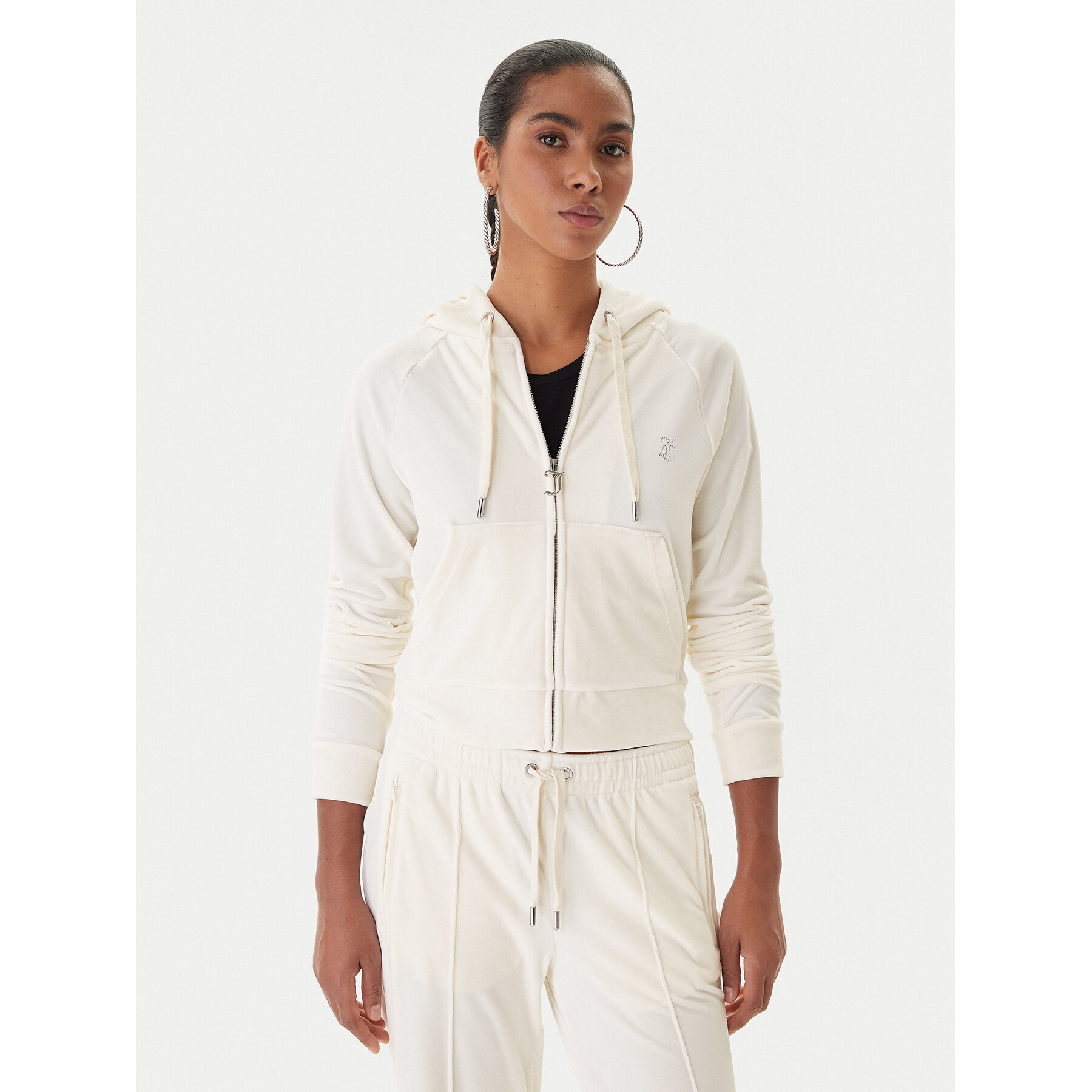 Juicy Couture Bluza Madison JCWAS225306 Beżowy Slim Fit