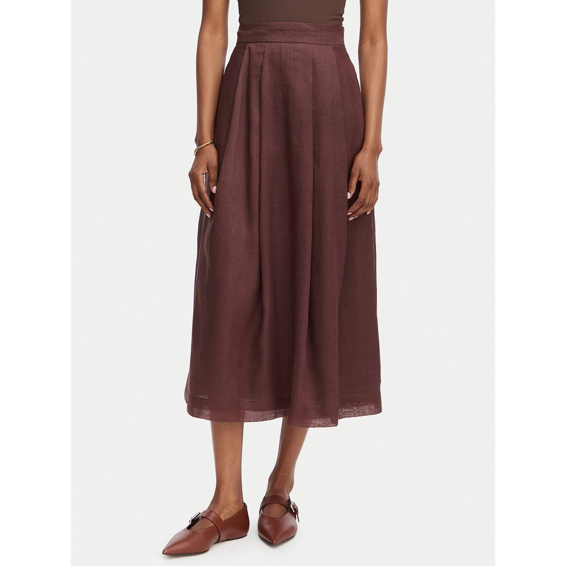 Marella Spódnica trapezowa Gettito 2613101042 Brązowy Regular Fit
