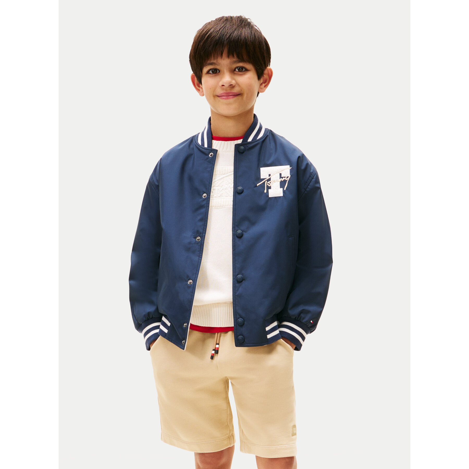 Tommy Hilfiger Kurtka bomber KB0KB09740 Granatowy Relaxed Fit