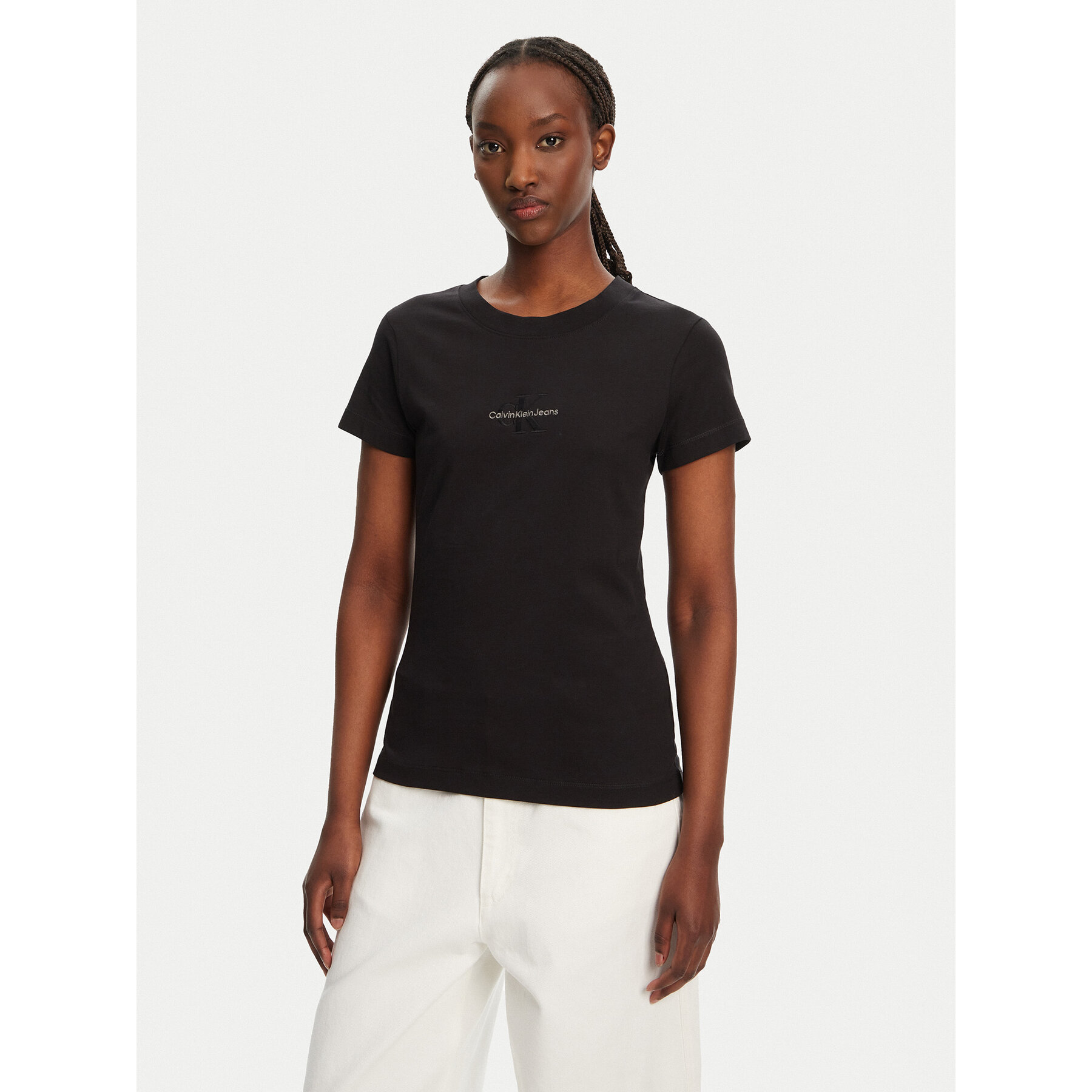 Calvin Klein Jeans T-Shirt Monologo J20J223563 Czarny Slim Fit