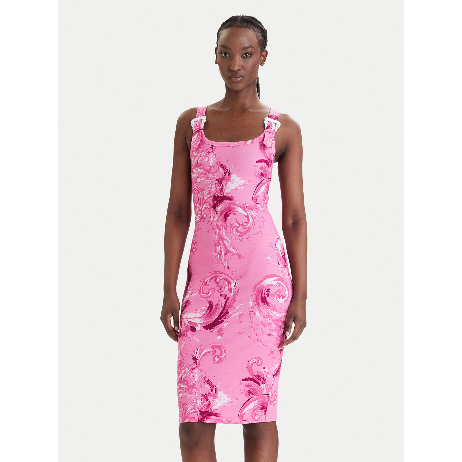 Versace Jeans Couture Sukienka codzienna 80HAO943 JS550 Różowy Slim Fit
