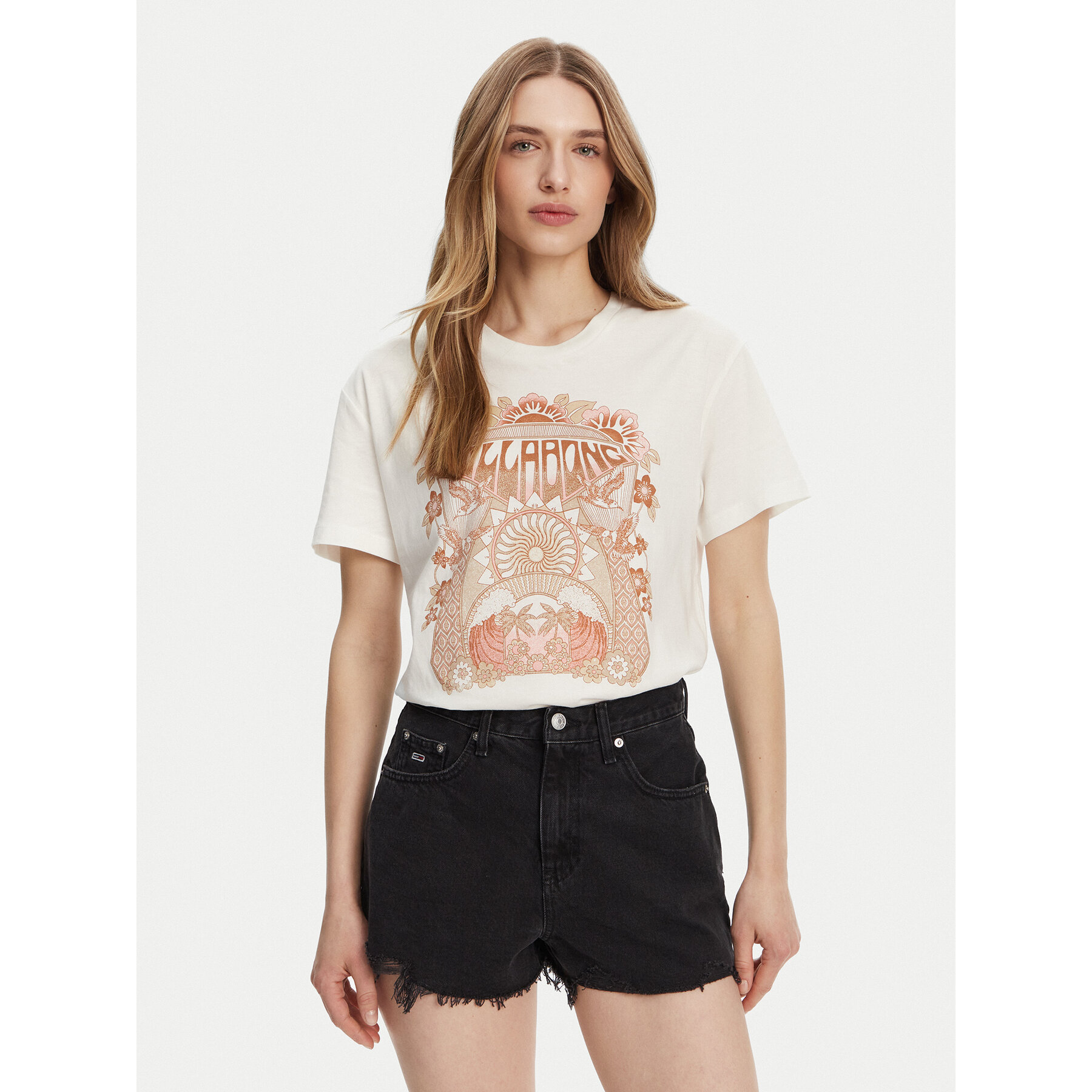 Billabong T-Shirt EBJZT00424 Biały Relaxed Fit