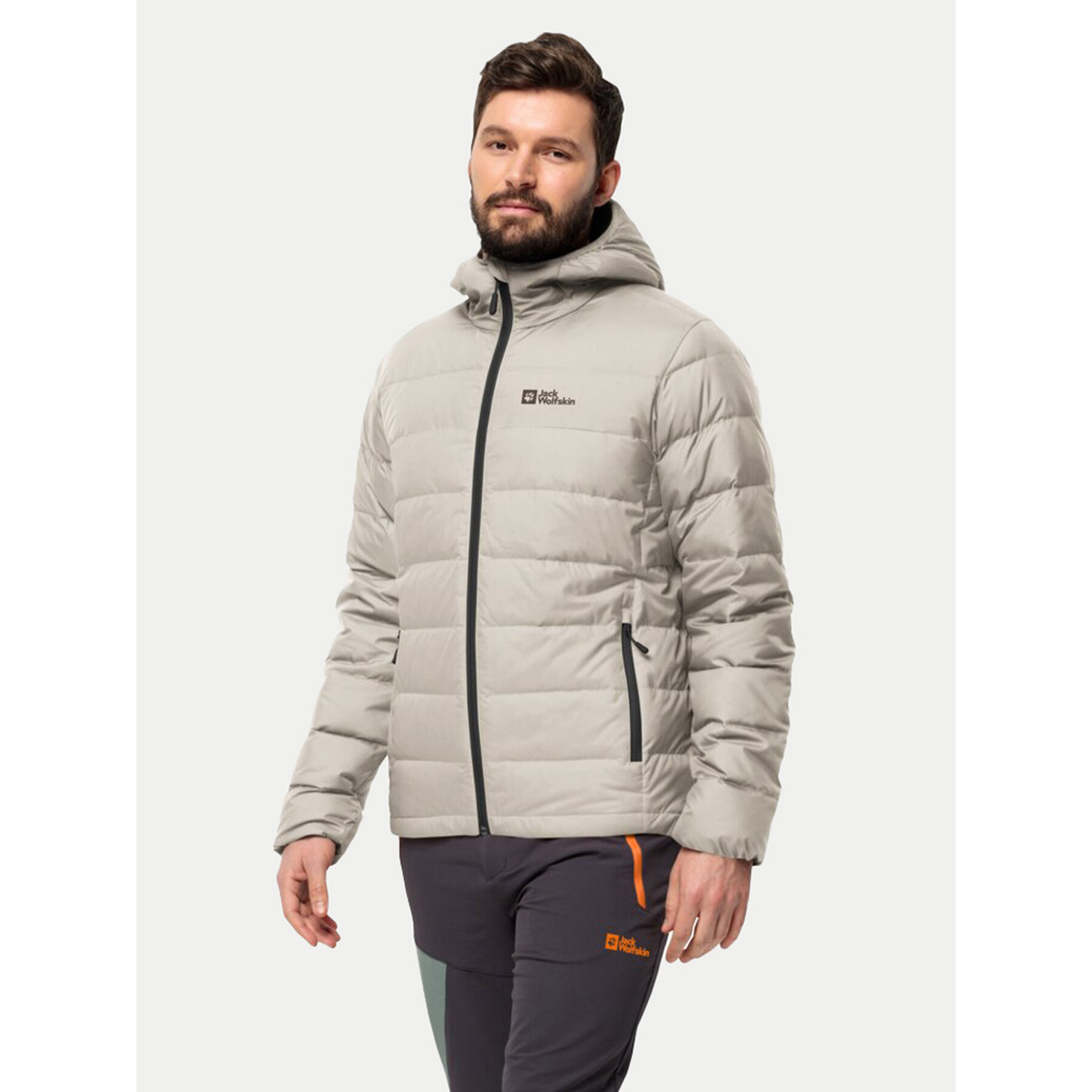 Jack Wolfskin Kurtka puchowa Ather Down 1207671 Szary Regular Fit