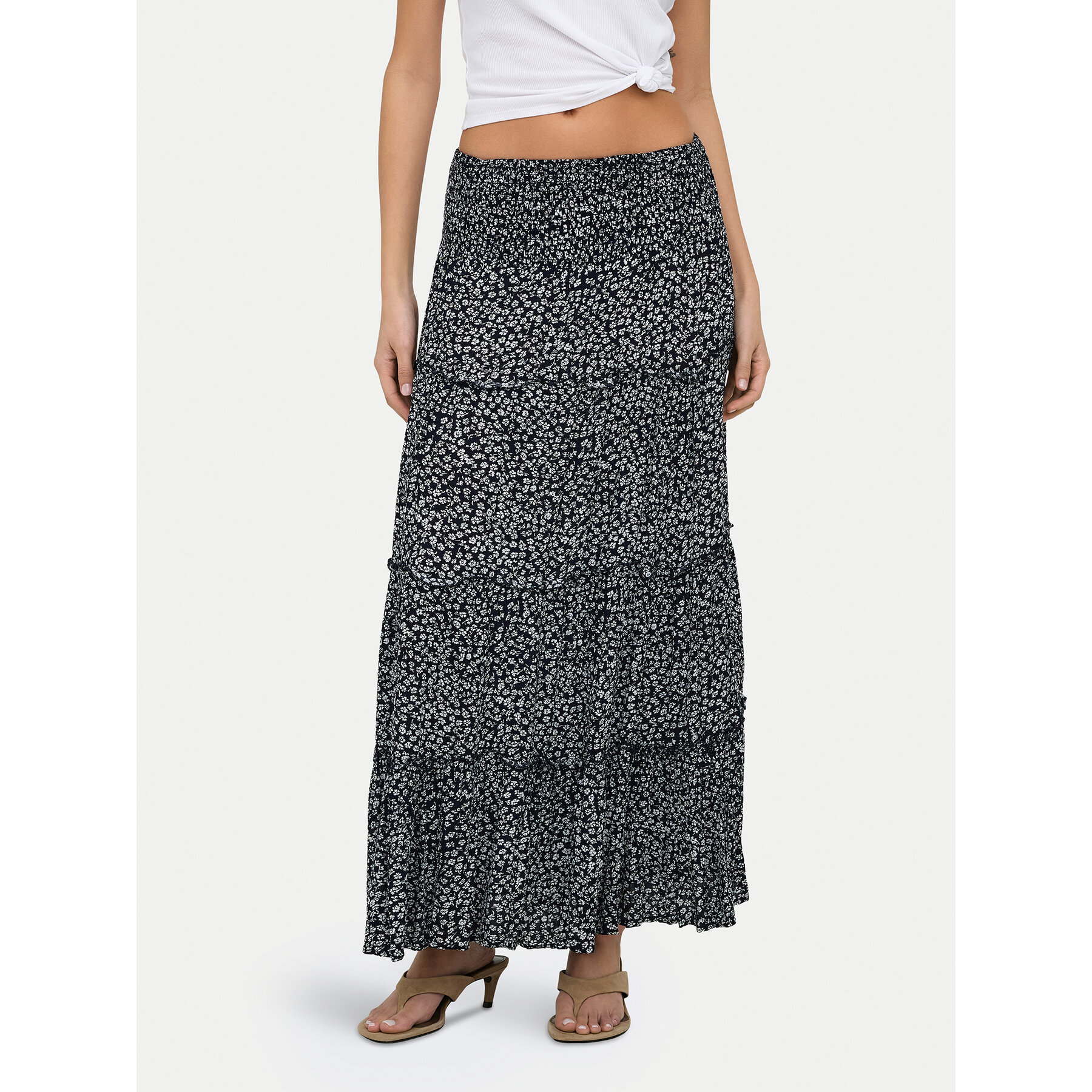 ONLY Spódnica maxi Fernanda 15375238 Granatowy Regular Fit