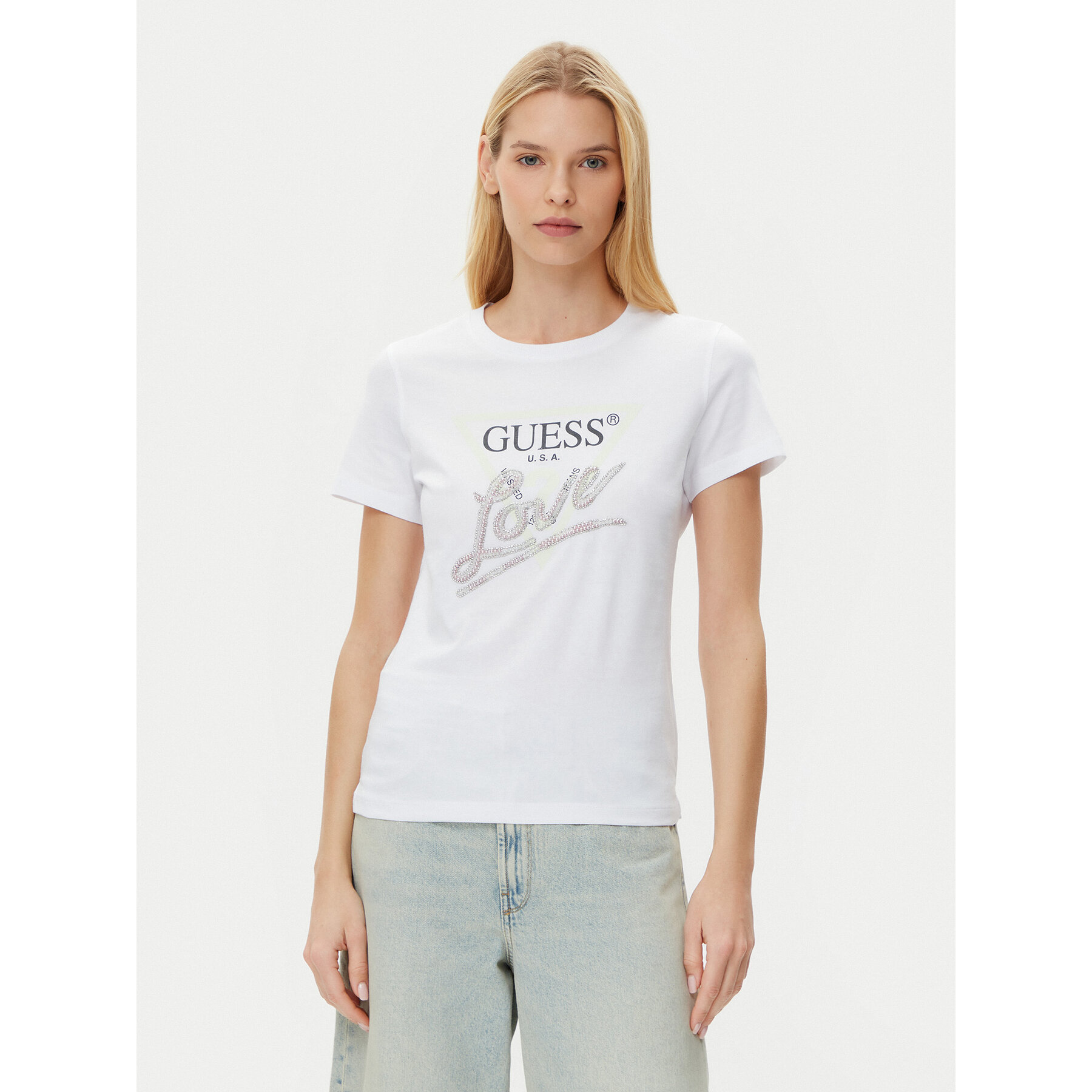Guess T-Shirt W5GI05 I3Z14 Biały Regular Fit