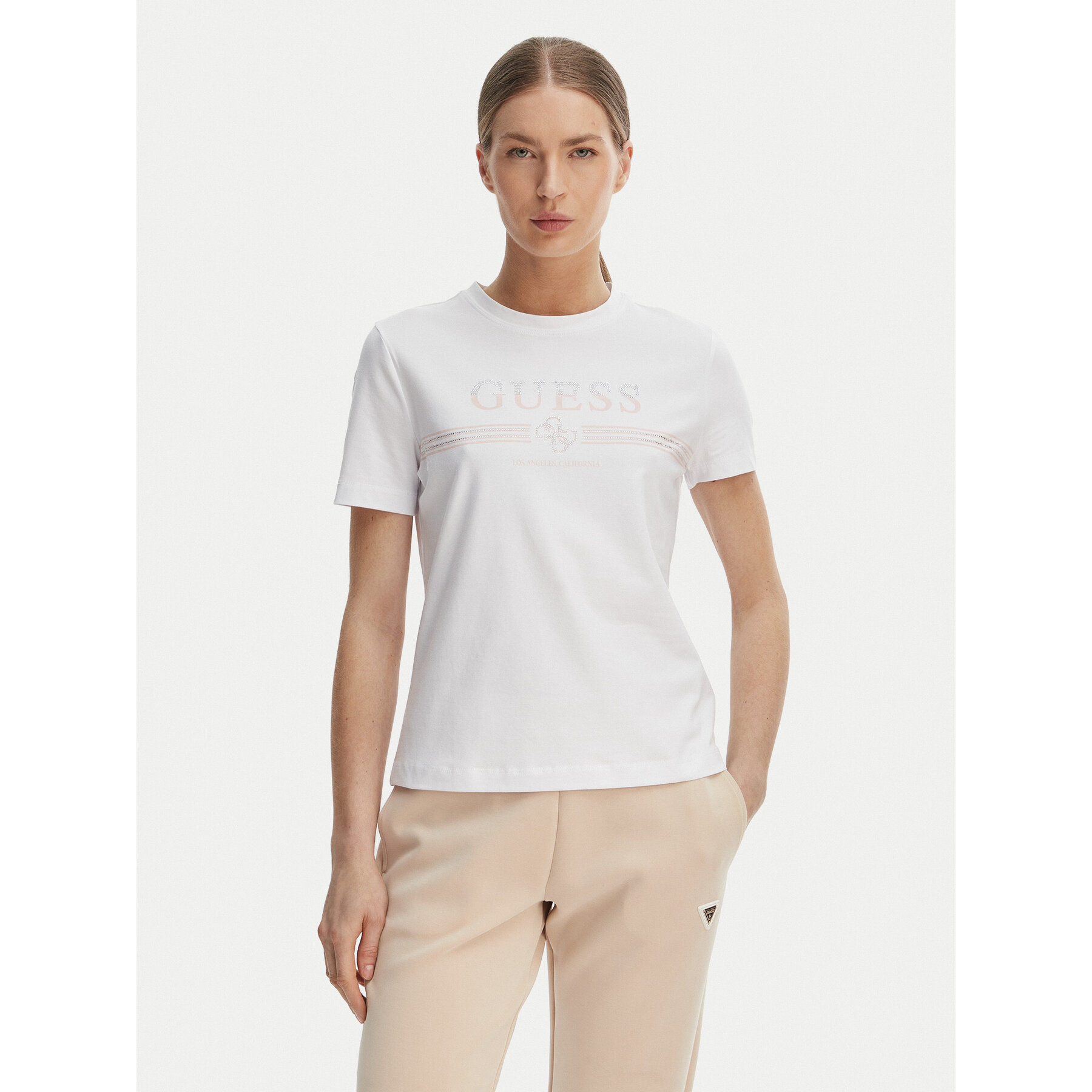 Guess T-Shirt V6GI07 K2968 Biały Regular Fit