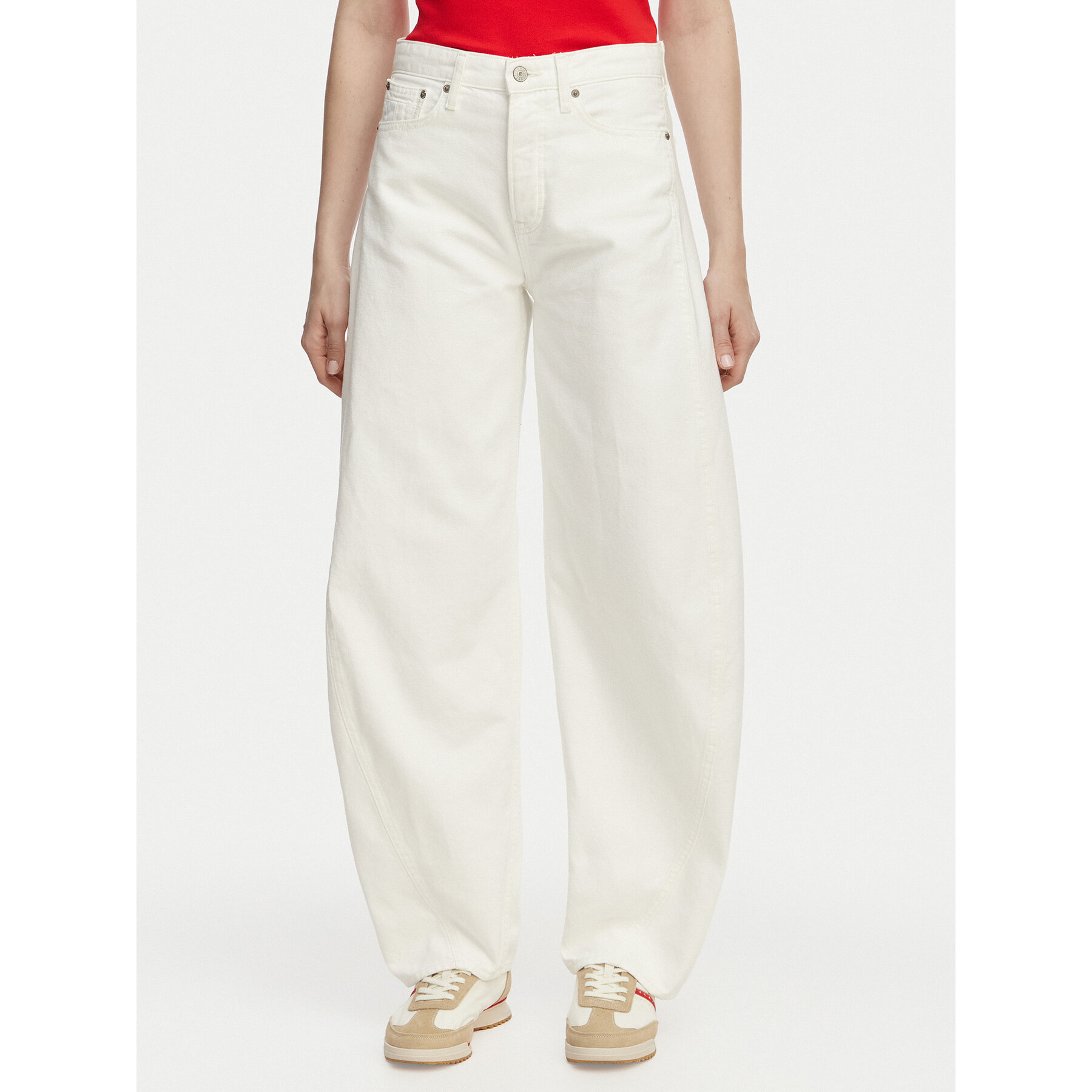 Tommy Jeans Jeansy DW0DW22662 Biały Barrel Fit