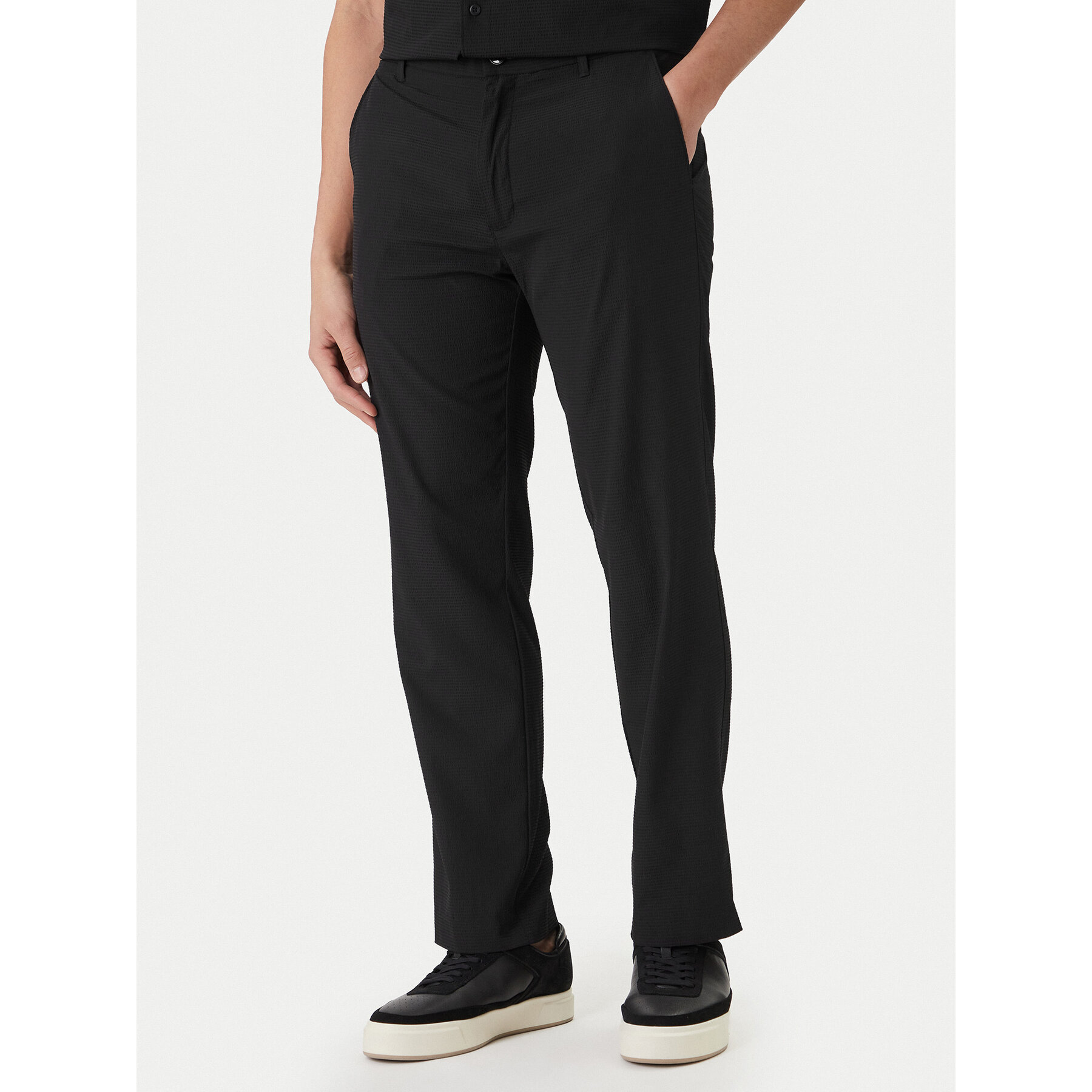 Calvin Klein Spodnie materiałowe LV04LF609G Czarny Straight Fit