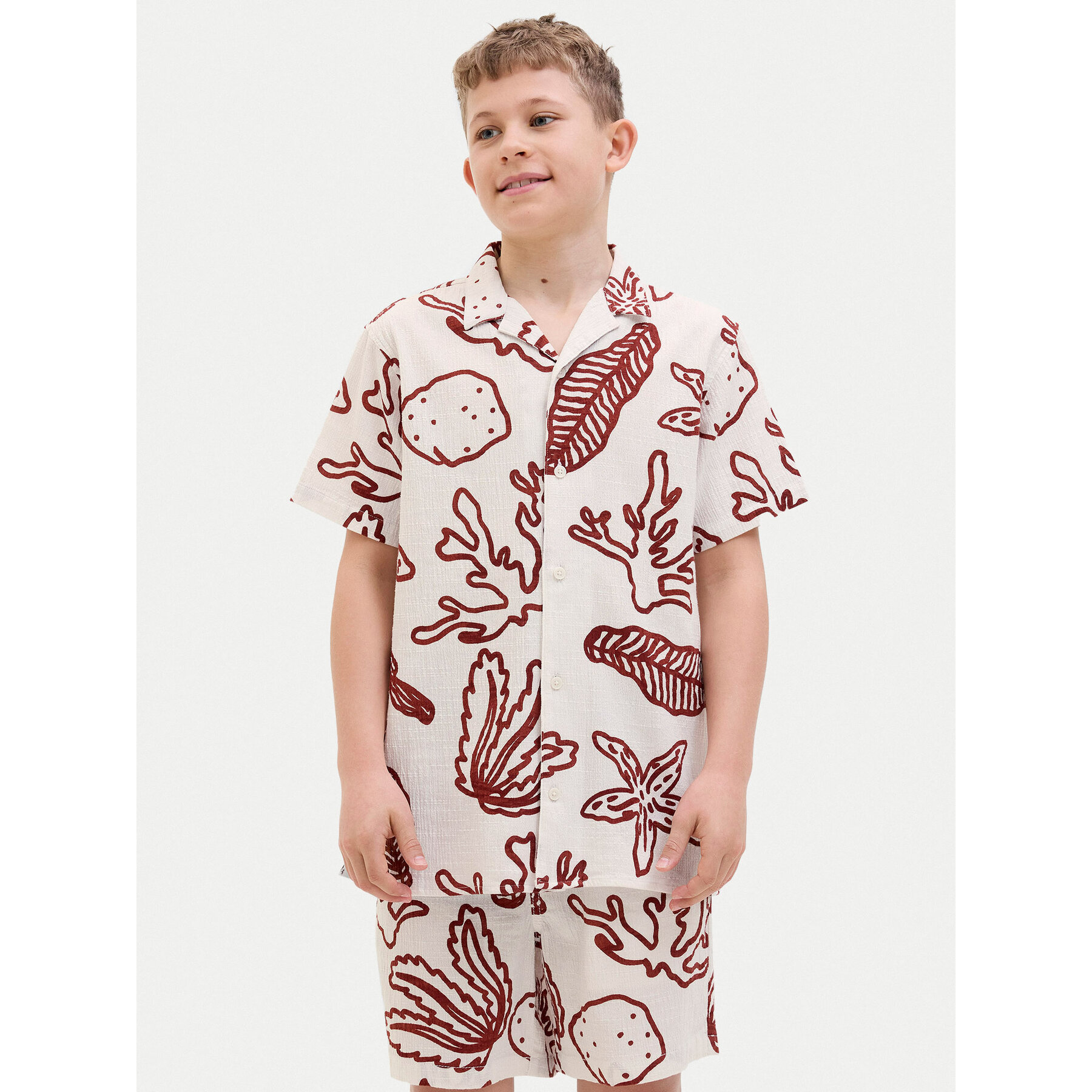 Jack & Jones Junior Koszula Luke 12277298 Écru Relaxed Fit