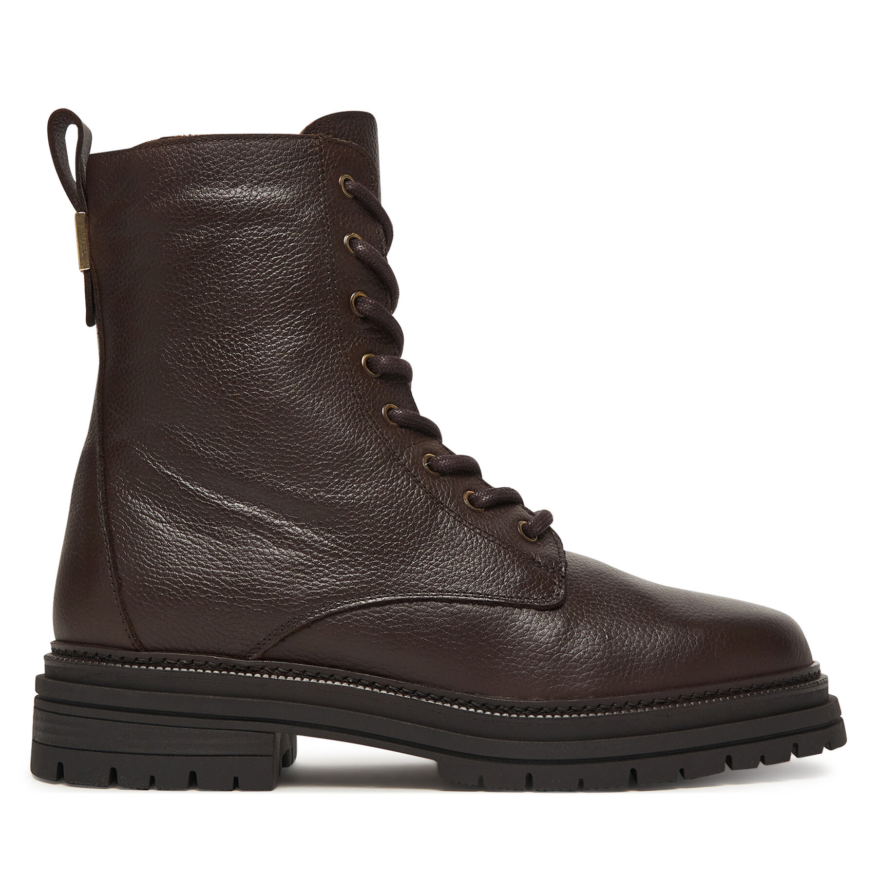 Tommy Hilfiger Trapery Th Plaque Pebble Lace Boot Warm FW0FW08767 Brązowy