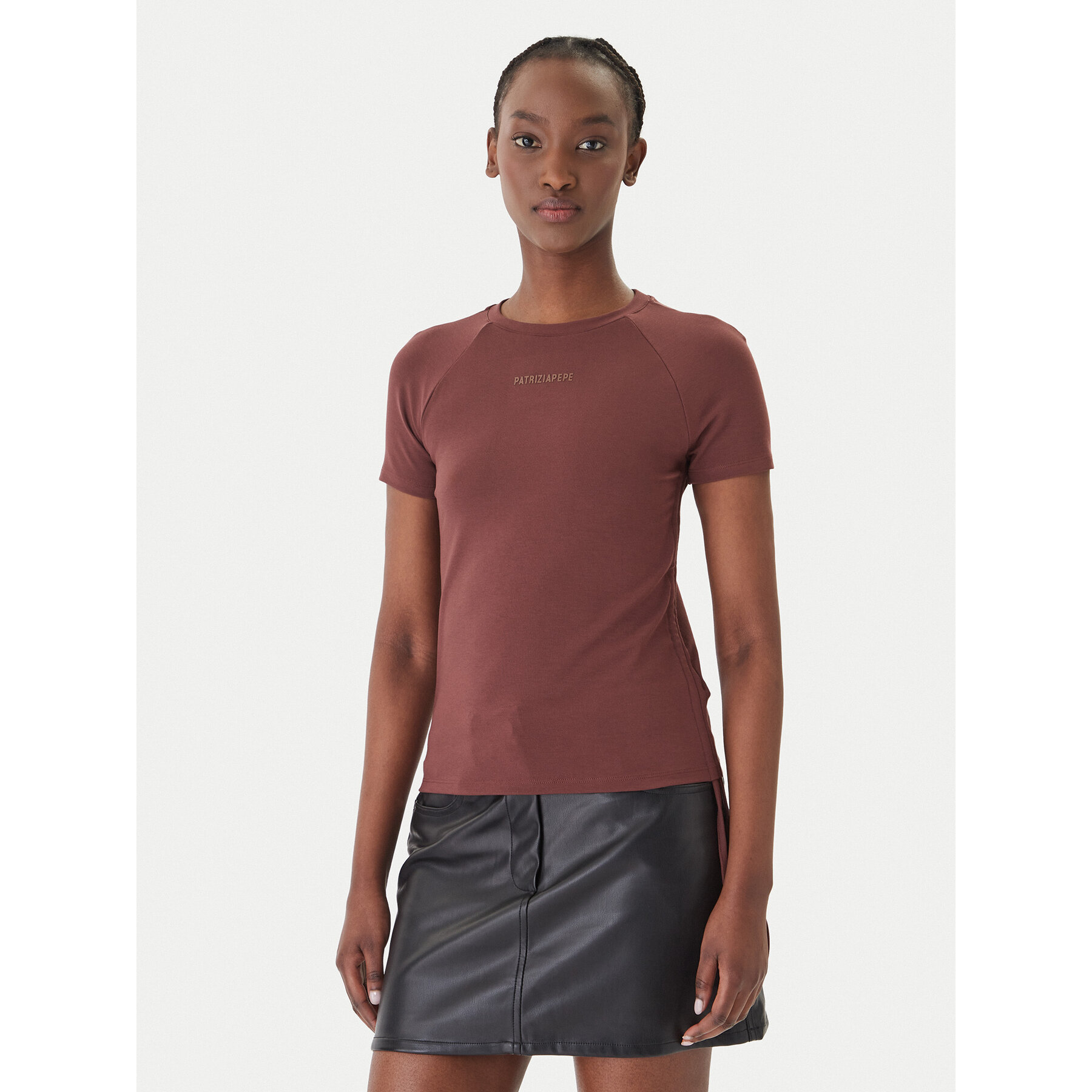 Patrizia Pepe T-Shirt 2M4549/J416-B887 Brązowy Reglan Fit
