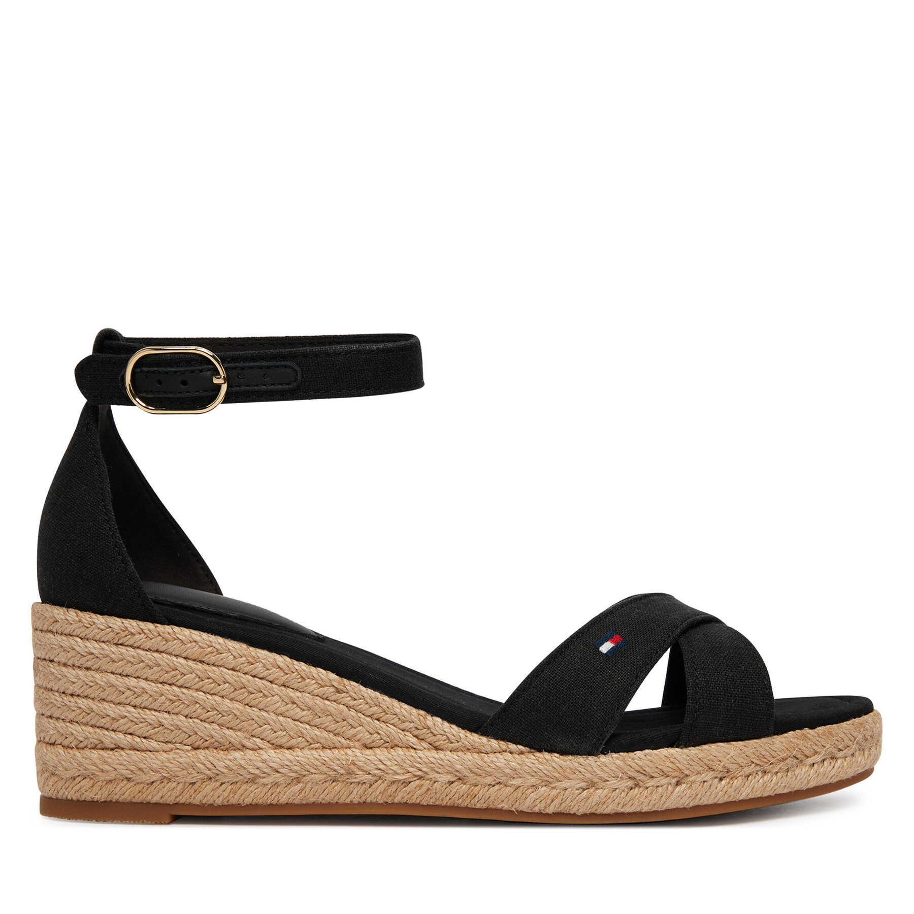 Tommy Hilfiger Espadryle Mid Wedge Espad X Cross FW0FW09332 Czarny