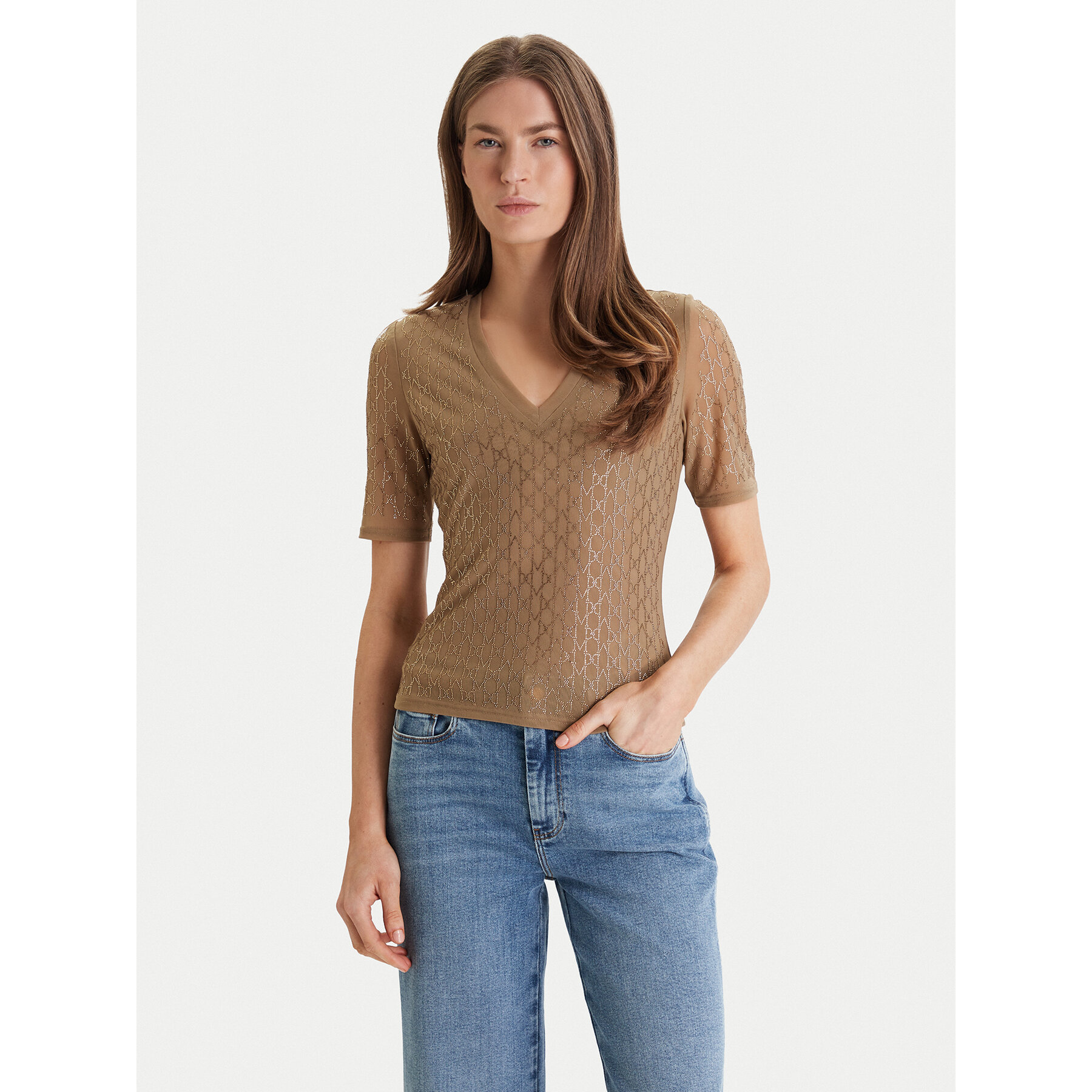 Marciano Guess T-Shirt 5RGP22 6311A Beżowy Regular Fit