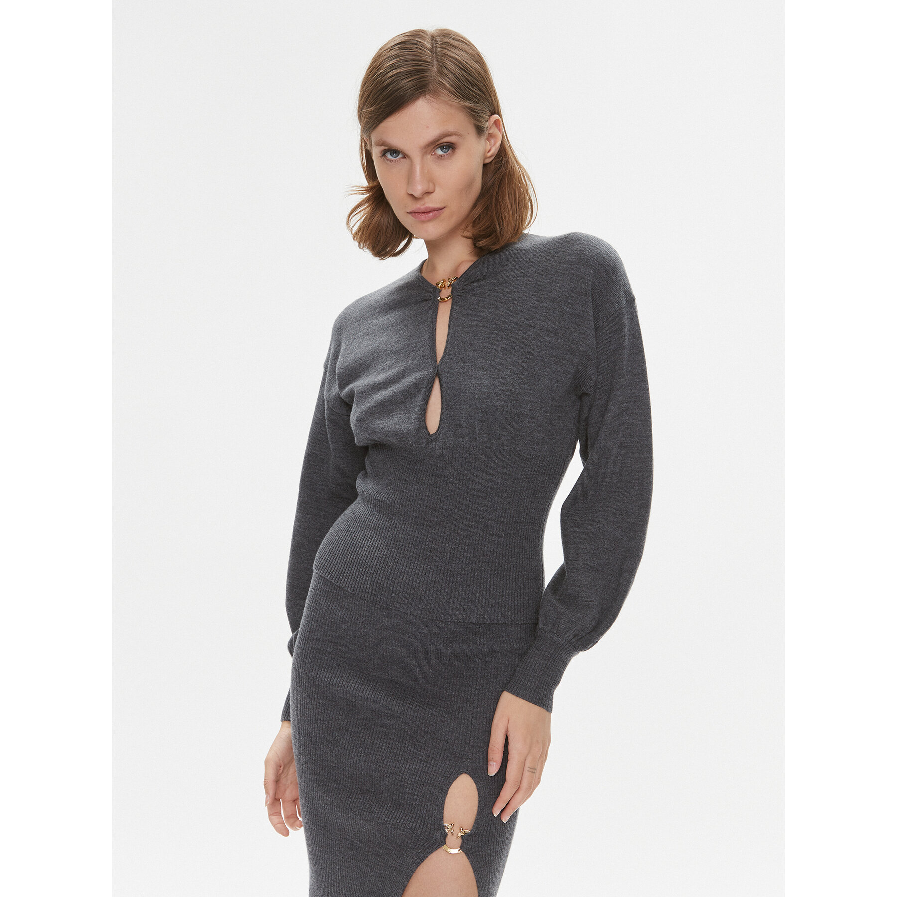 Pinko Sweter Chioccia 101848 A15S Szary Regular Fit