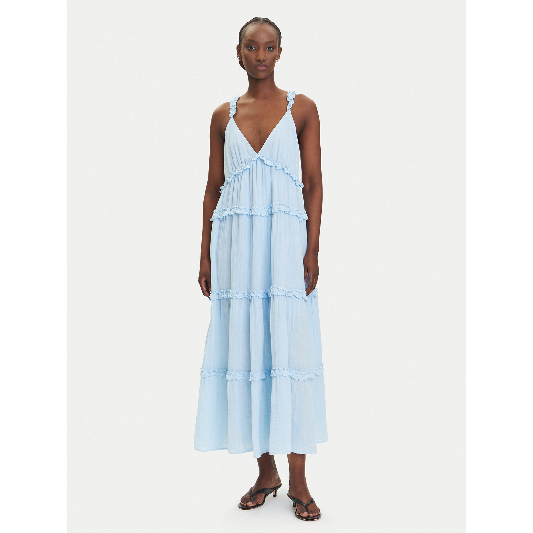 YAS Sukienka letnia Anina 26038014 Błękitny Regular Fit