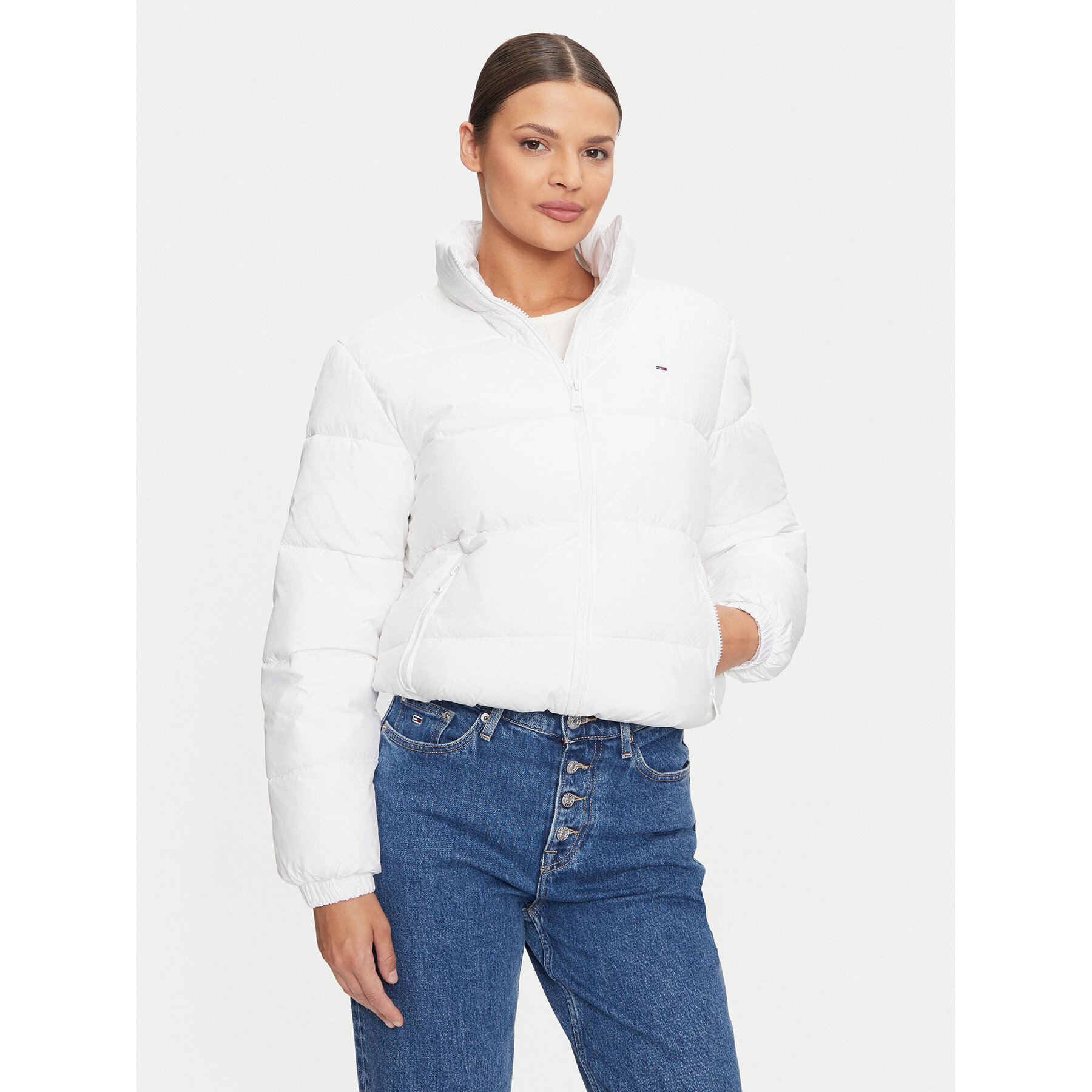 Tommy Jeans Kurtka zimowa Essential DW0DW18827 Biały Regular Fit