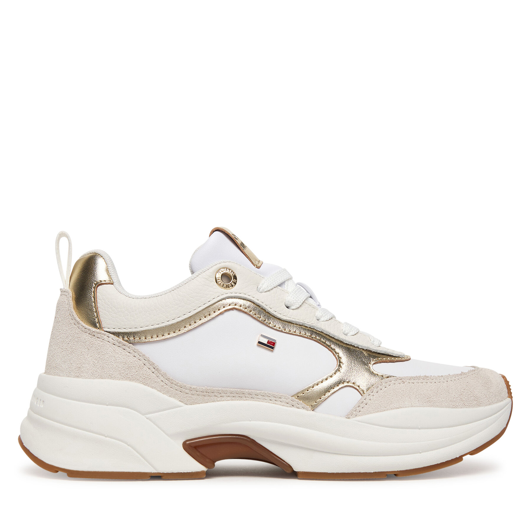 Tommy Hilfiger Sneakersy Th Chunky Runner Metallic FW0FW09204 Écru