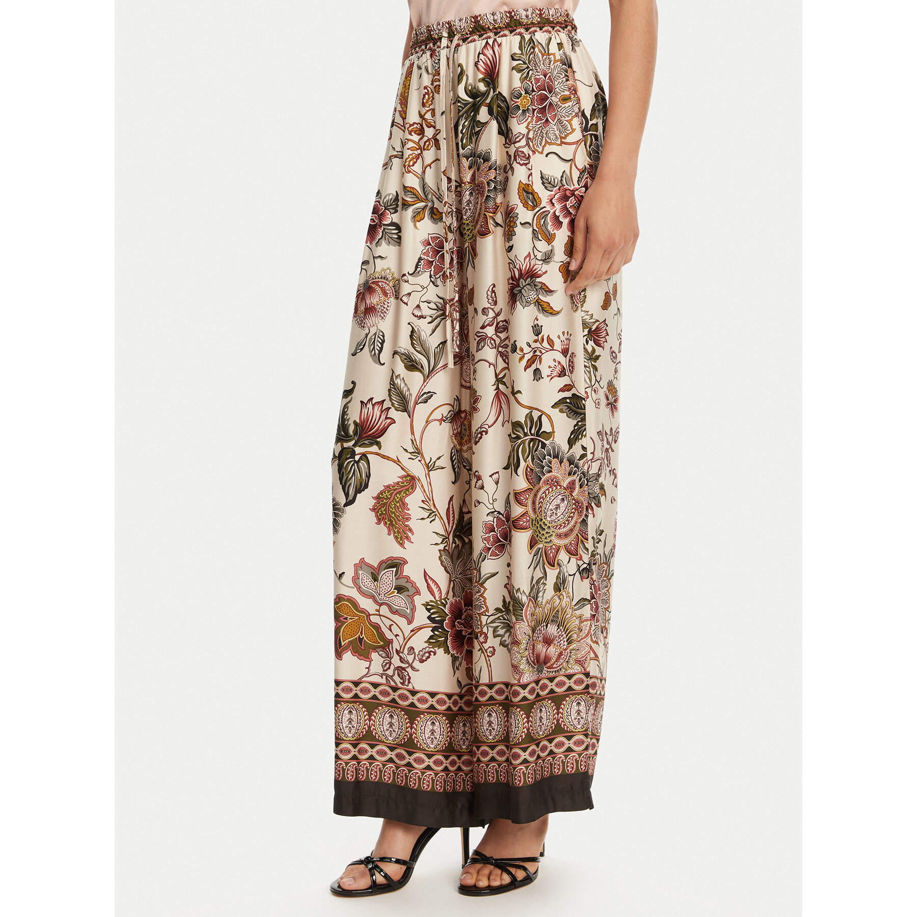 ViCOLO Spodnie palazzo TD0829 Beżowy Wide Leg