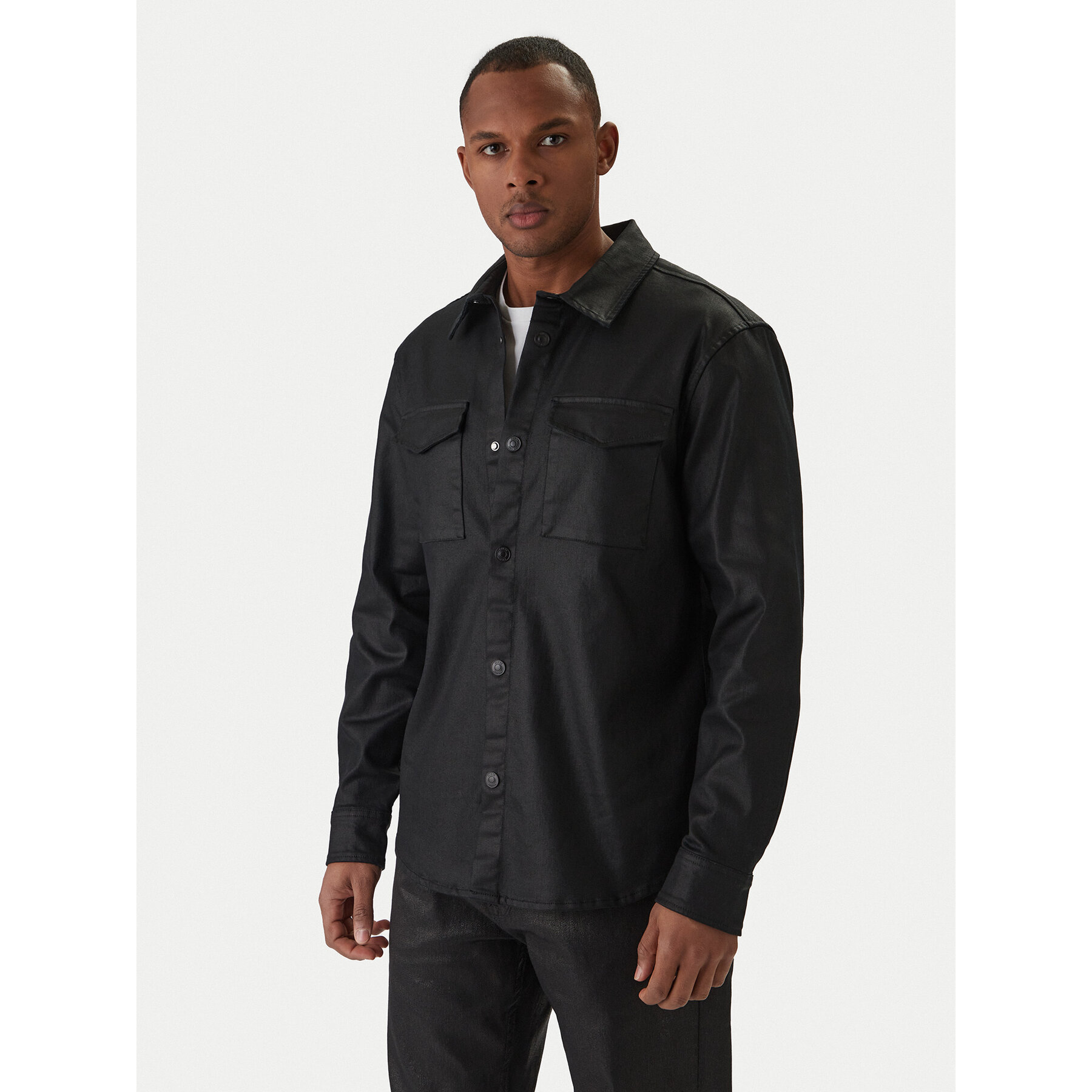 Guess Koszula jeansowa M6RH75 D6480 Czarny Regular Fit