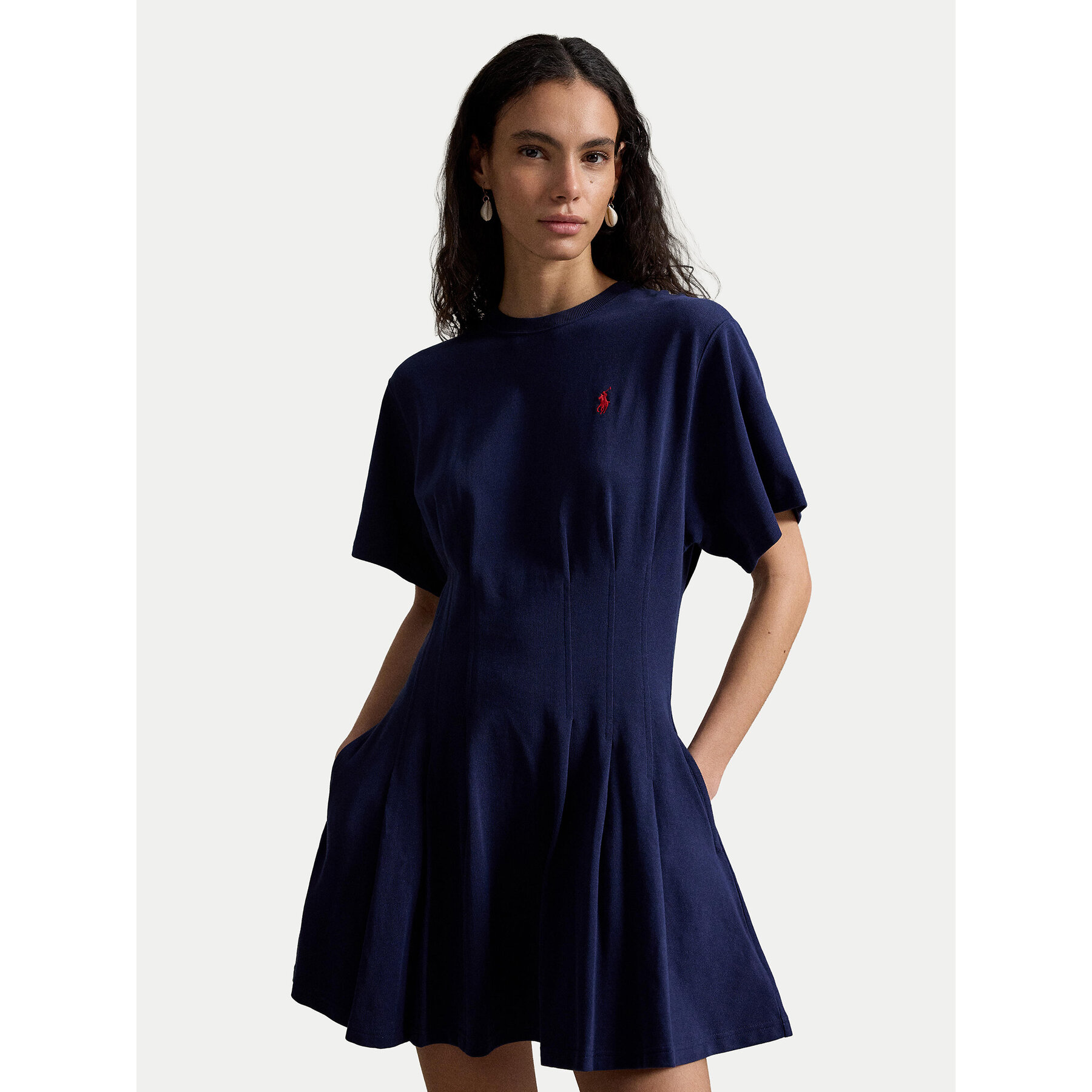 Polo Ralph Lauren Sukienka codzienna 211A96342004 Granatowy Slim Fit