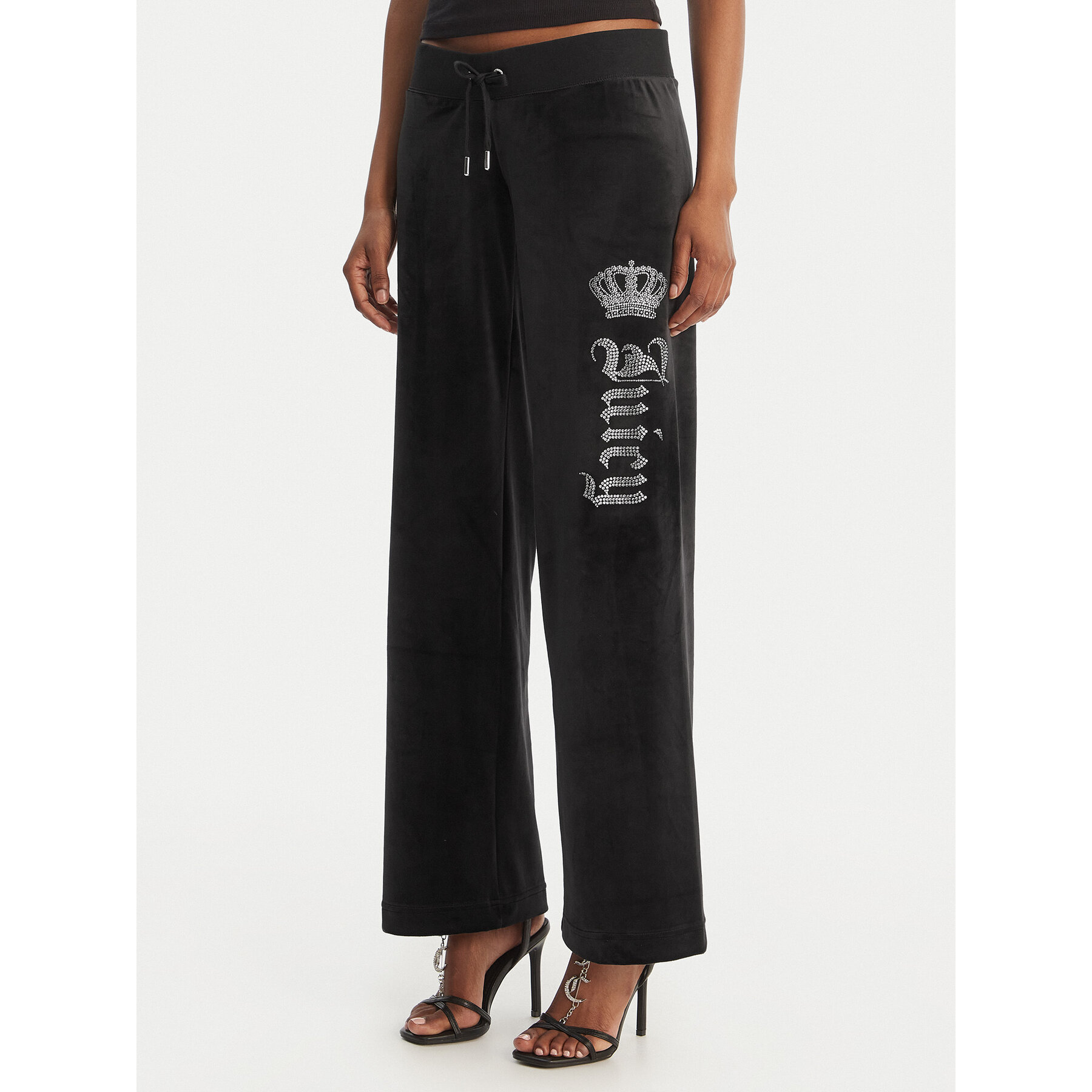 Juicy Couture Spodnie dresowe Gothic Crown JCBBJ126806 Czarny Straight Leg