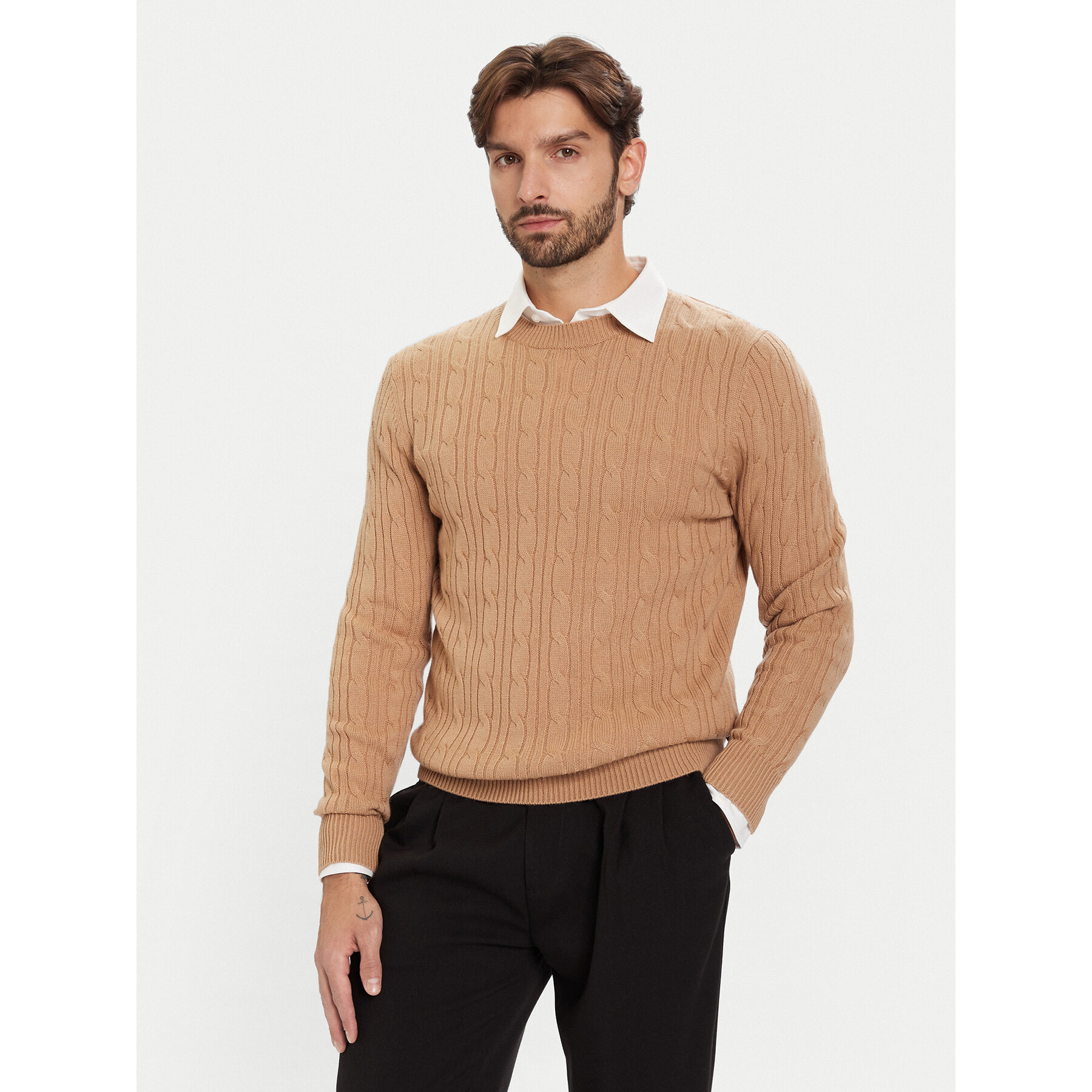 BOSS Sweter H-Hetico 50549975 Beżowy Regular Fit