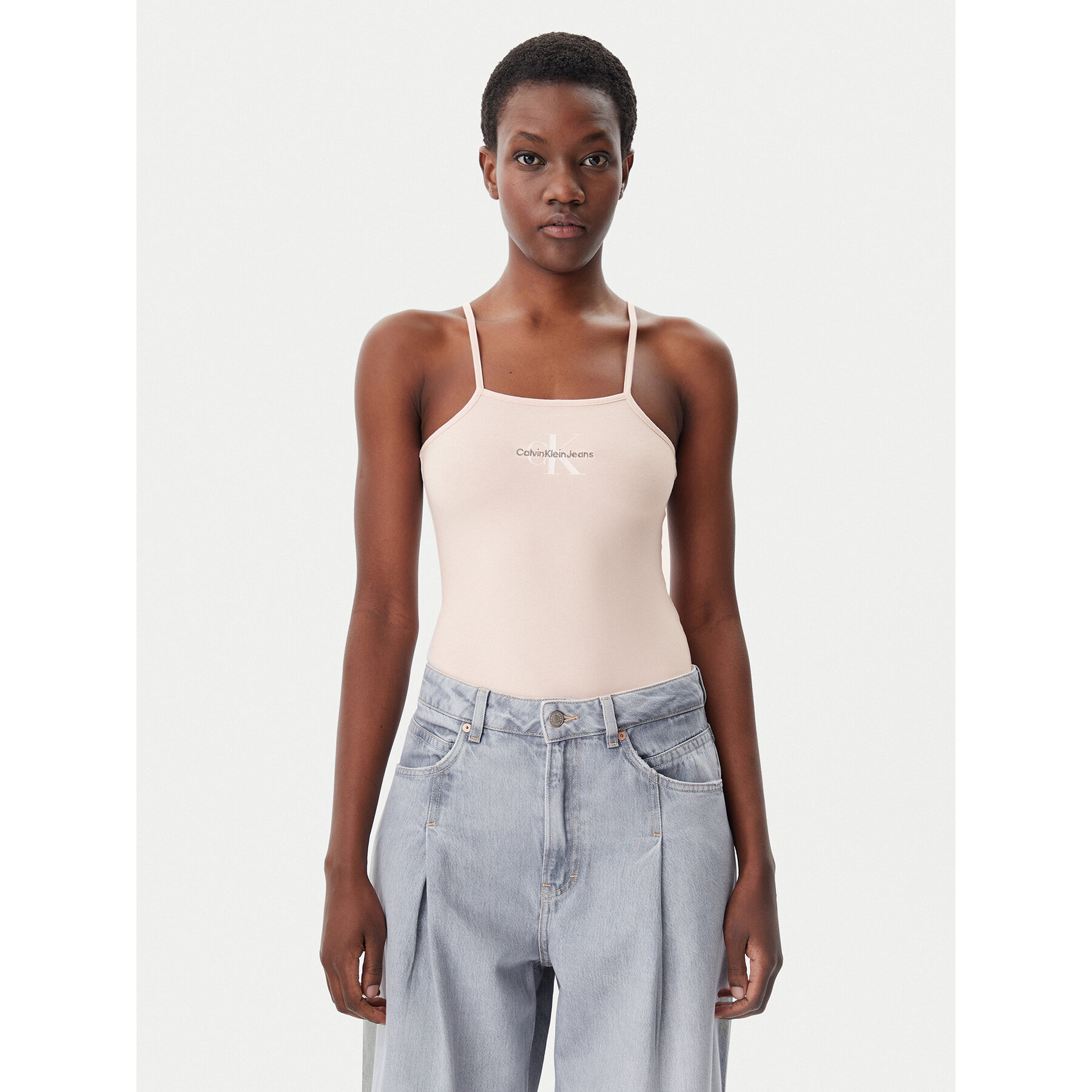 Calvin Klein Jeans Body Monologo J20J223421 Różowy Slim Fit