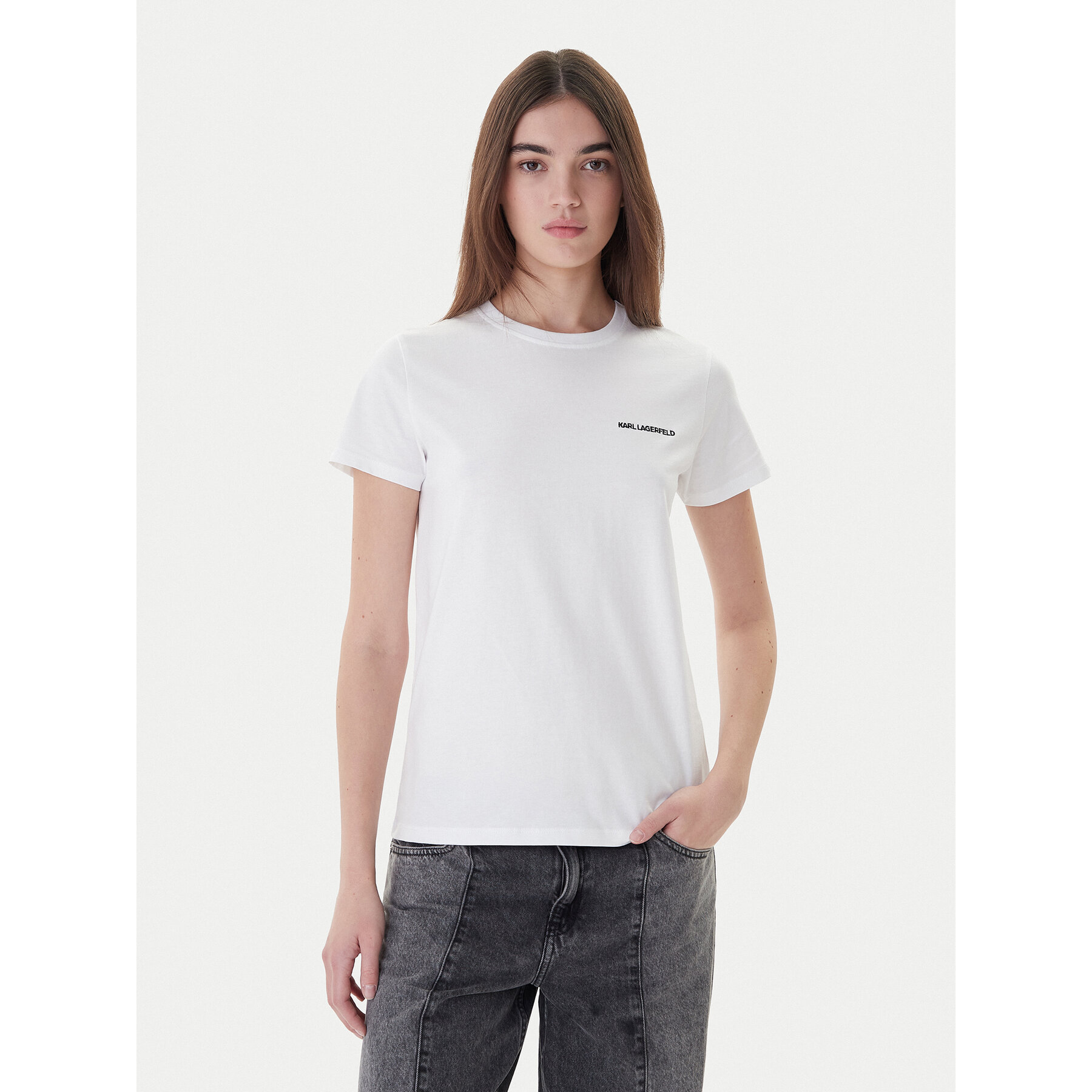 KARL LAGERFELD T-Shirt A1W17019 Biały Regular Fit