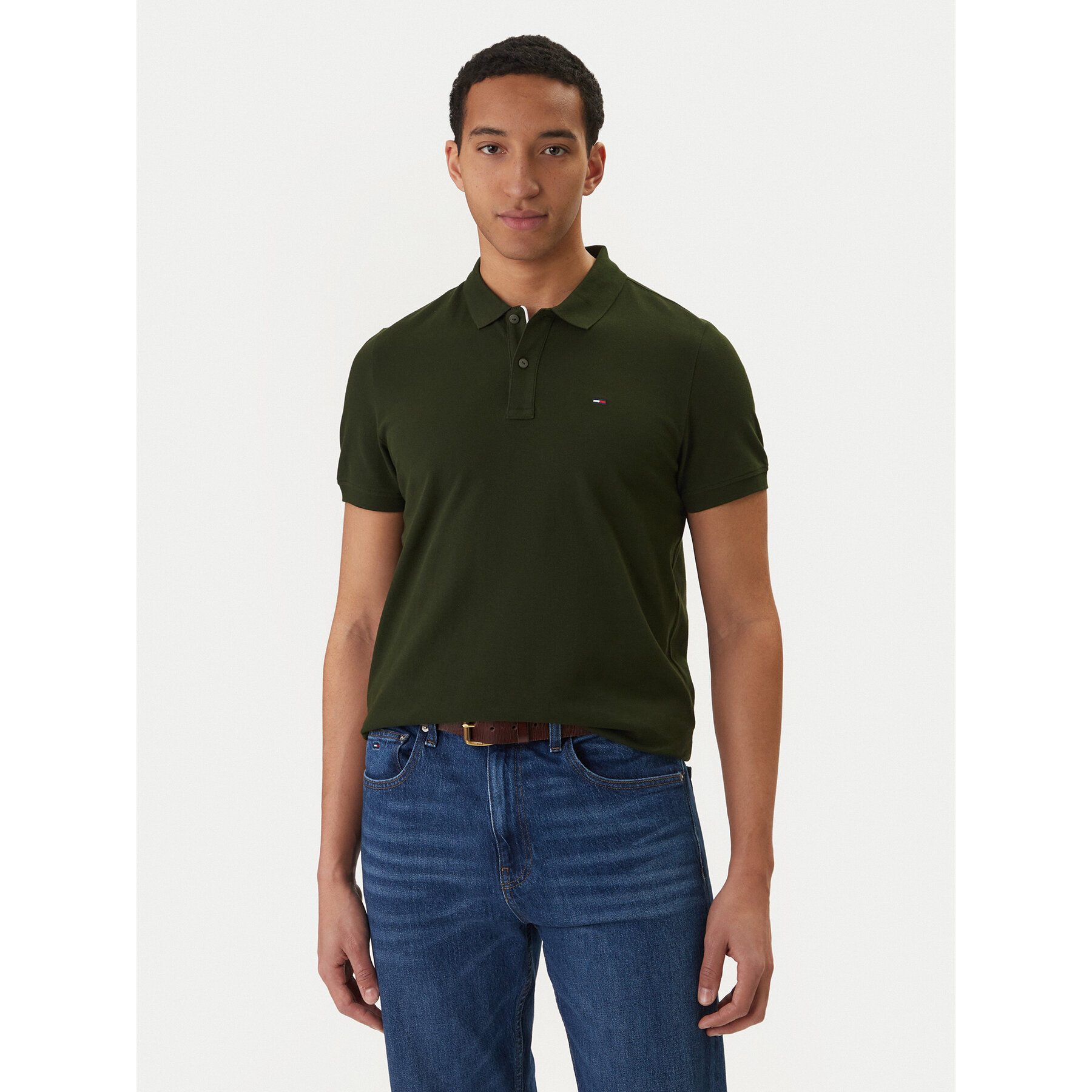 Tommy Jeans Polo DM0DM20676 Zielony Slim Fit