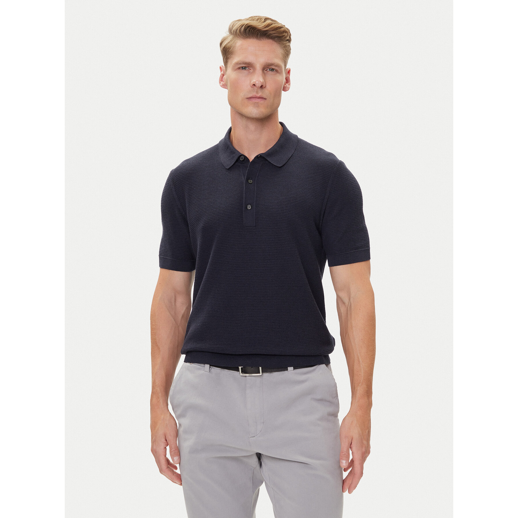 BOSS Polo H-Iannotti 50543148 Granatowy Regular Fit