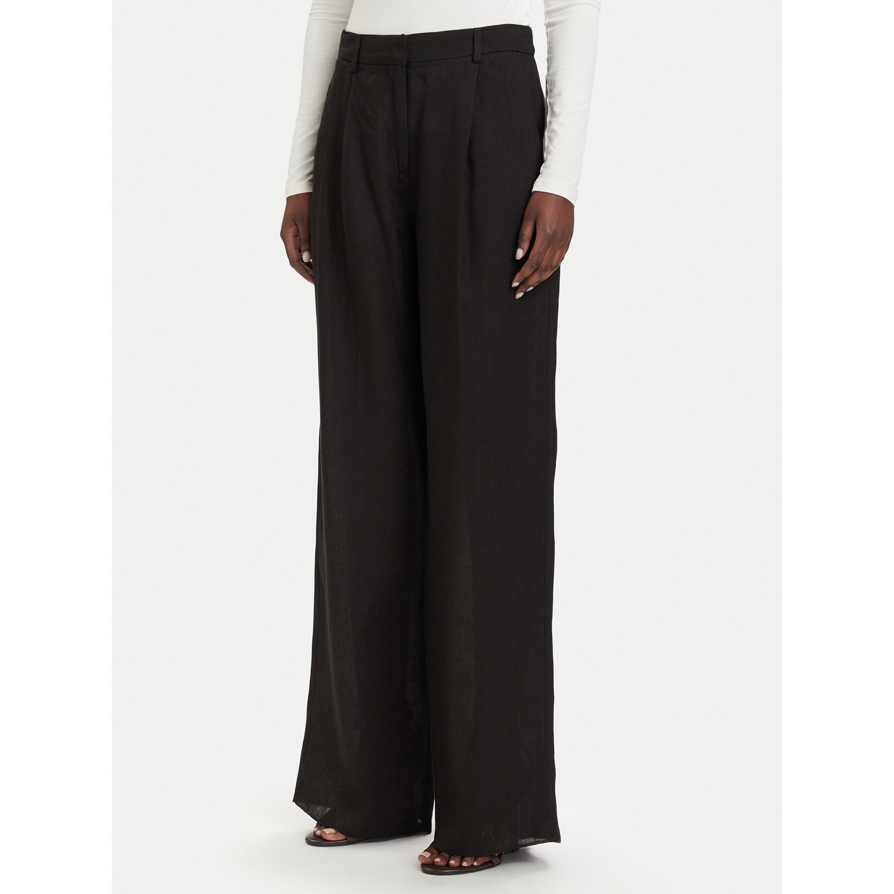 Marella Spodnie materiałowe Solista 2613131114 Czarny Relaxed Fit