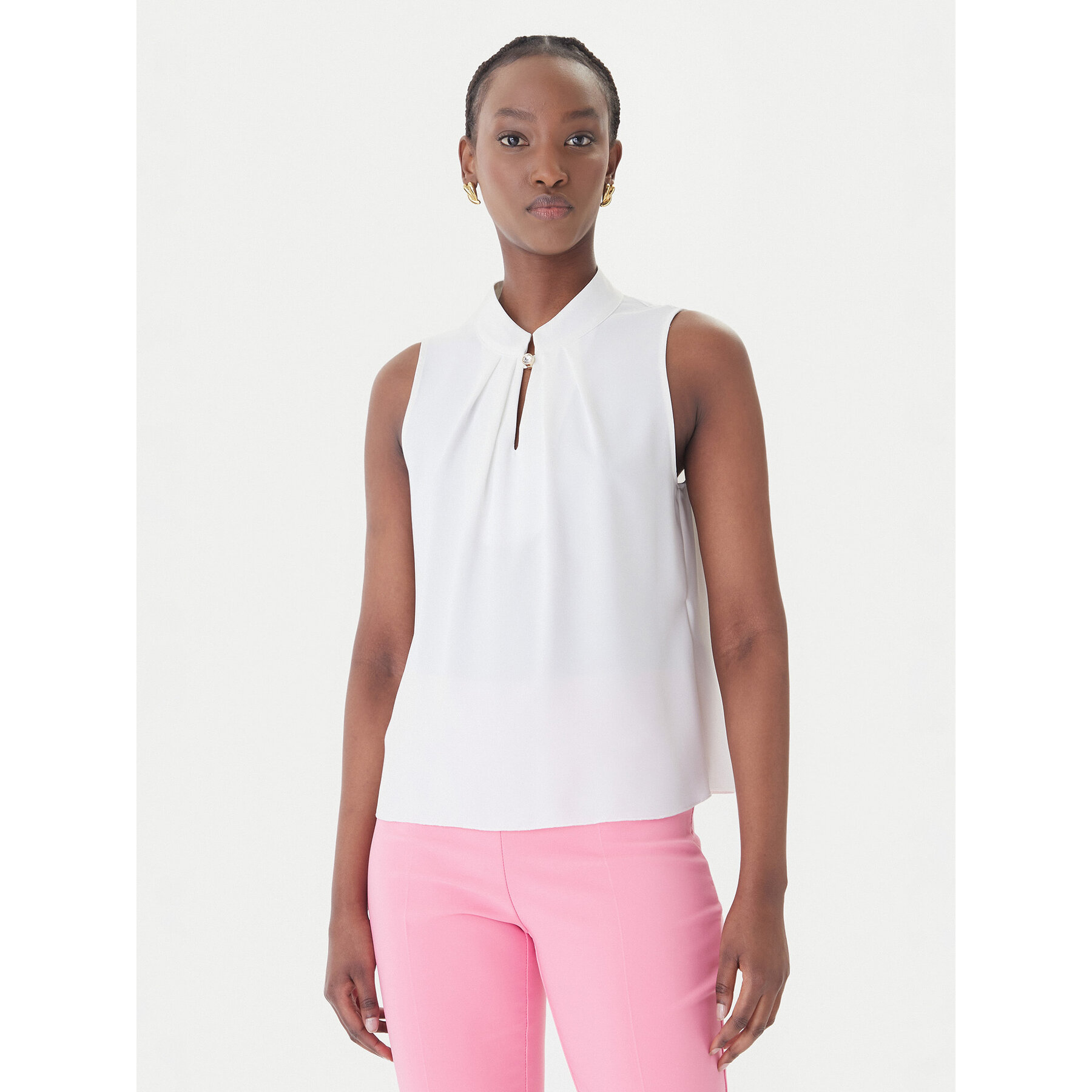 Rinascimento Bluzka CFC0127706003 Biały Regular Fit