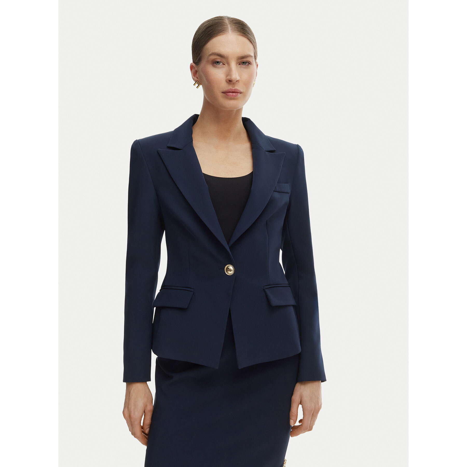 Rinascimento Marynarka CFC0128649003 Granatowy Slim Fit