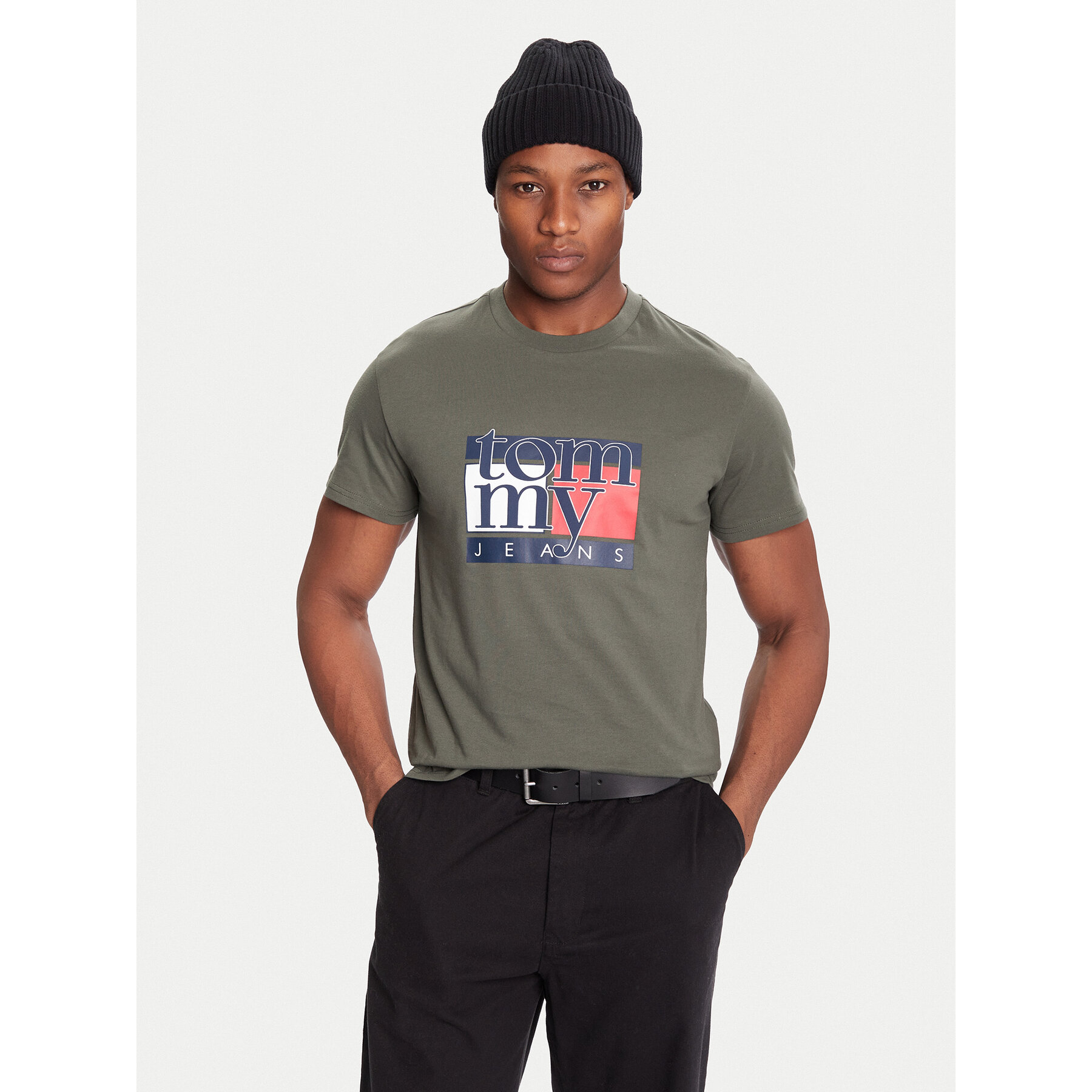 Tommy Jeans T-Shirt DM0DM21977 Khaki Regular Fit