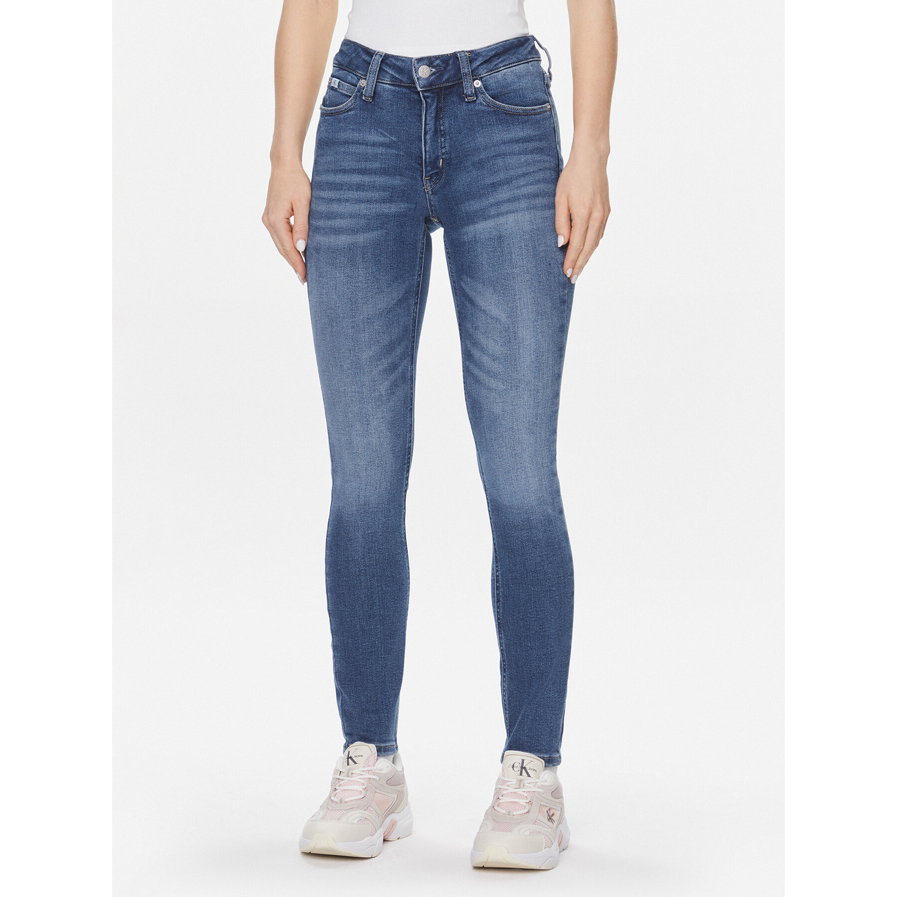 Calvin Klein Jeans Jeansy J20J222447 Niebieski Skinny Fit