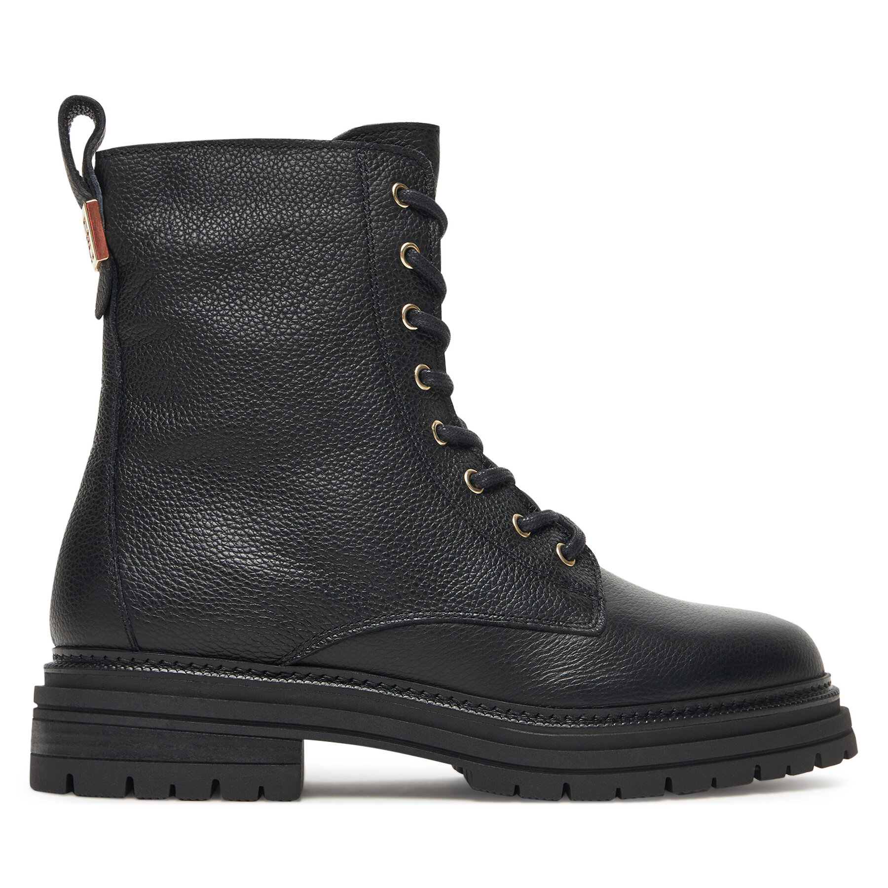 Tommy Hilfiger Trzewiki Th Plaque Pebble Lace Boot Warm FW0FW08767 Czarny