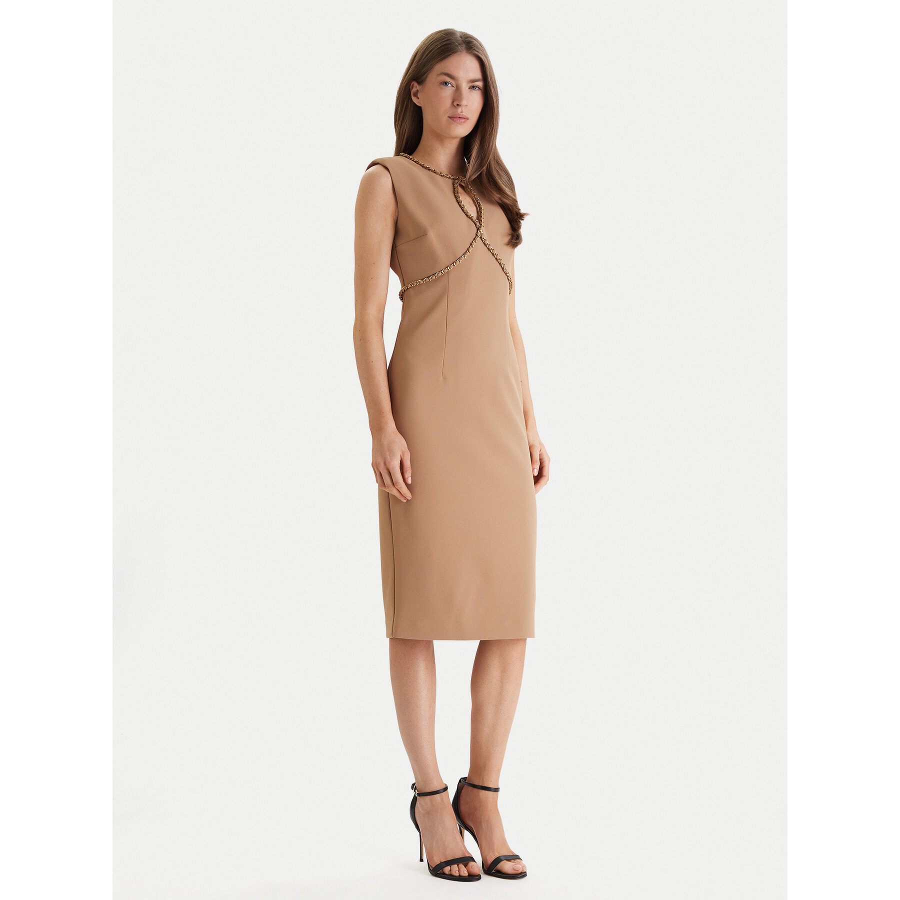 Marciano Guess Sukienka koktajlowa 6RGK18 9373Z Beżowy Regular Fit