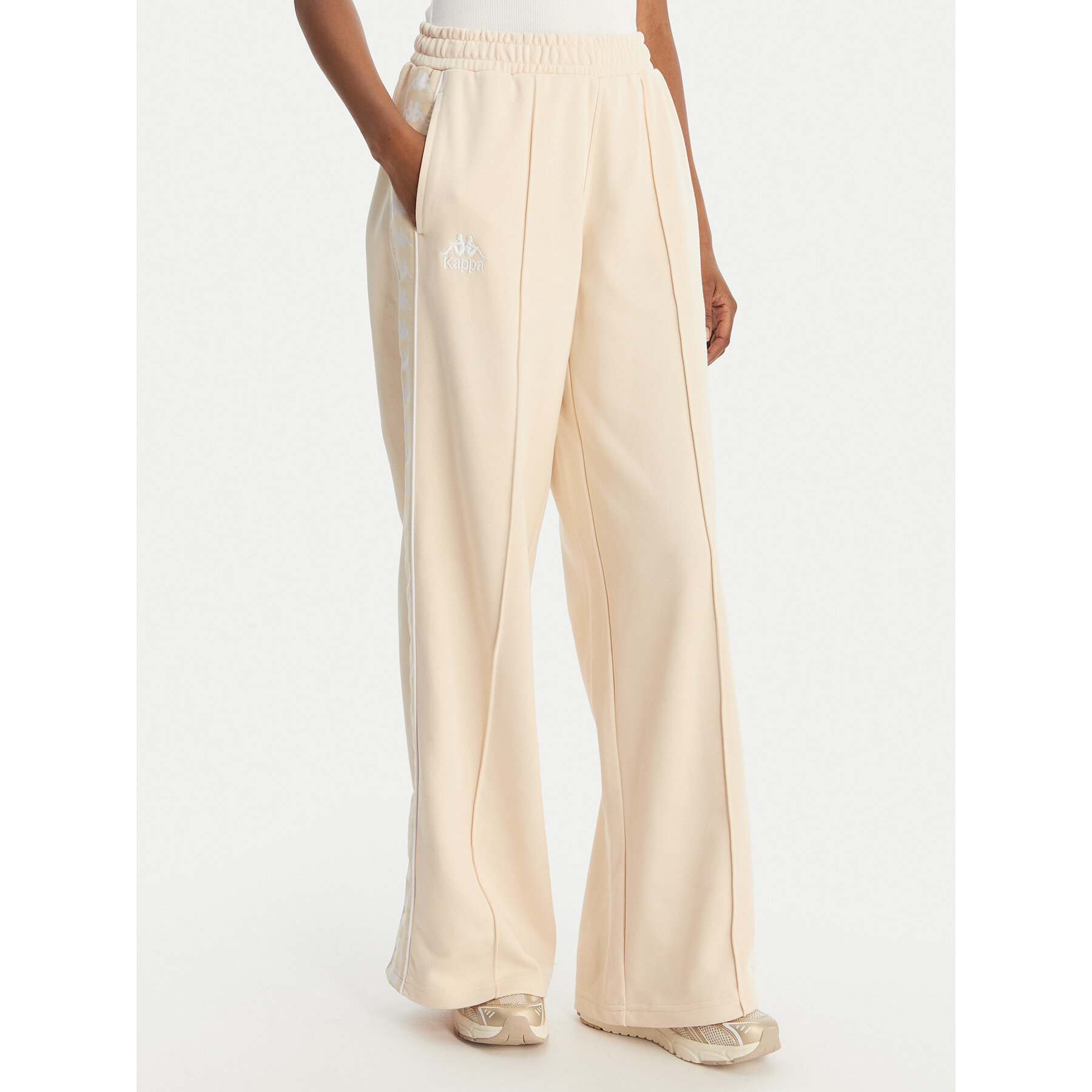 Kappa Spodnie dresowe Banda Malorie 37256WW Écru Regular Fit