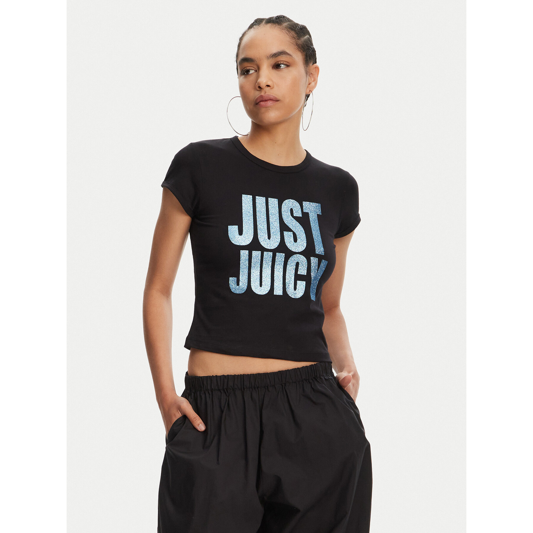 Juicy Couture T-Shirt Just Juicy JCGCT125040 Czarny Slim Fit