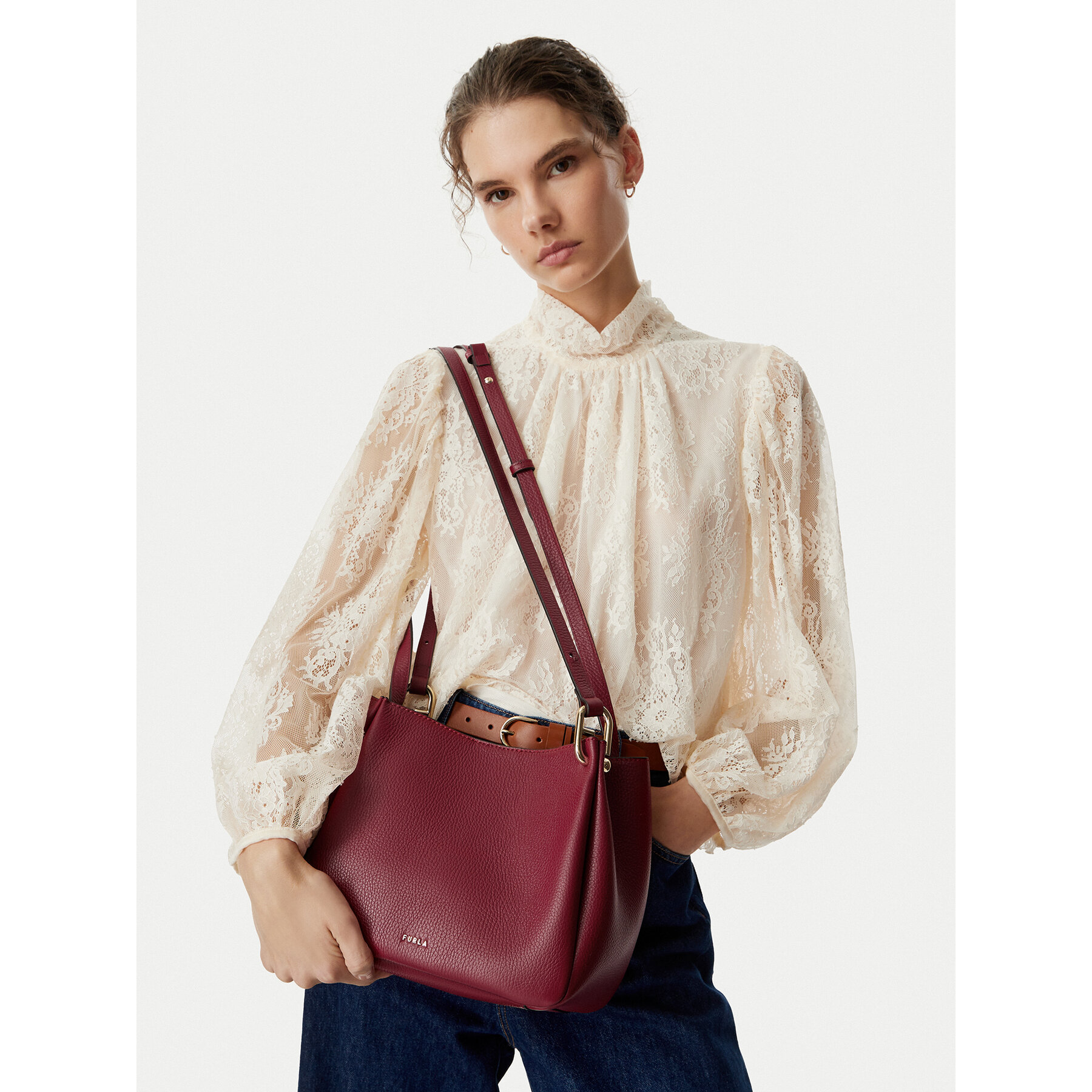 Furla Torebka Nuvola M WB02020 HSF000 CN CGQ00 Bordowy