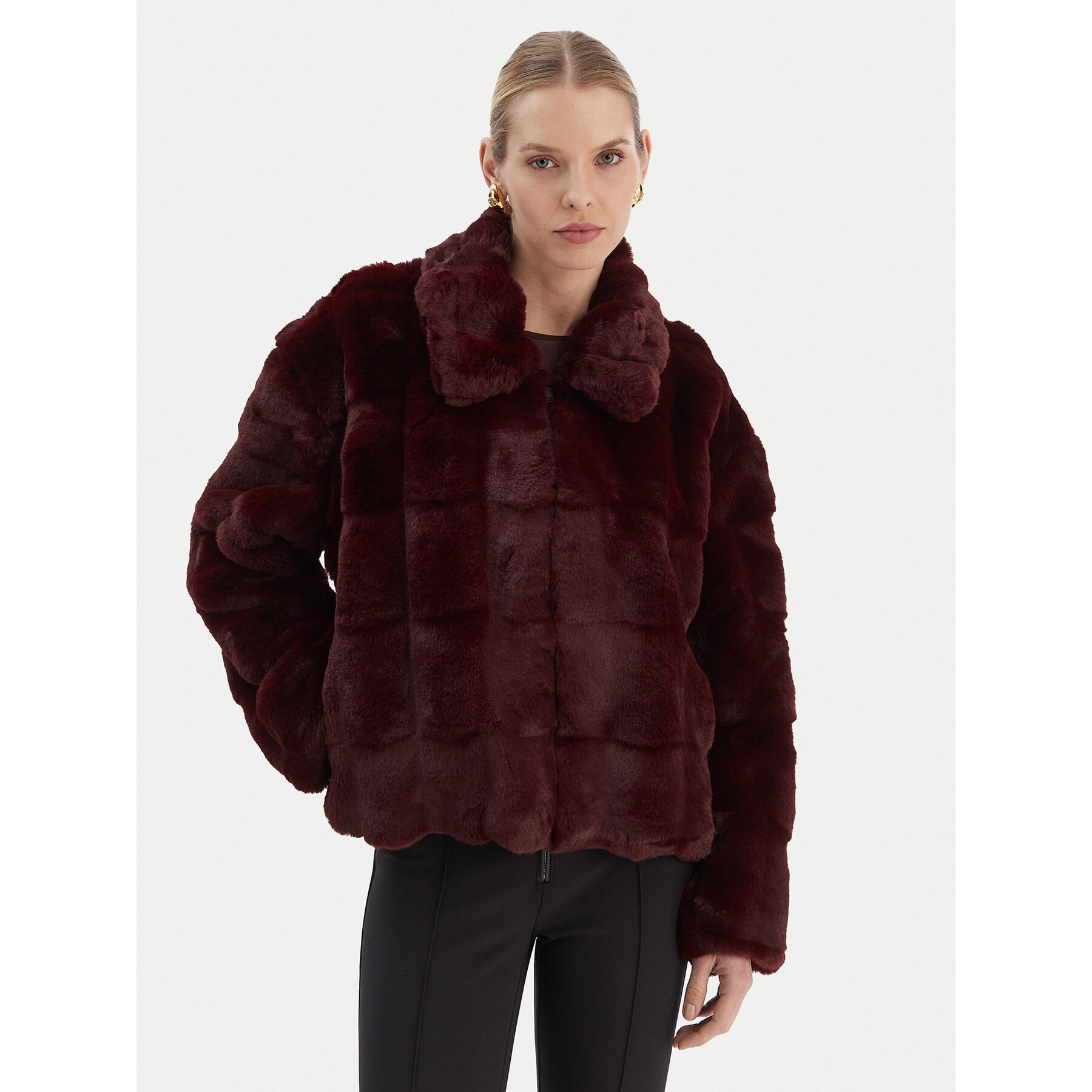 Bardot Futro Sylvie 59474JB4 Bordowy Relaxed Fit