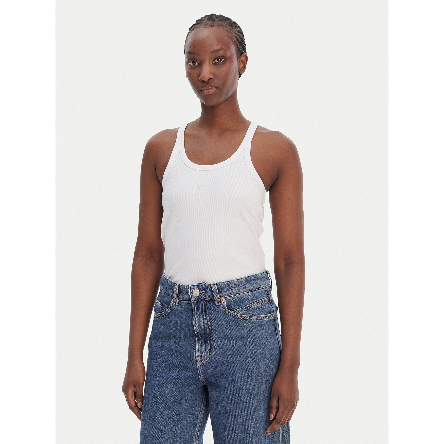 BOSS Top C_Epetite 50554664 Biały Slim Fit